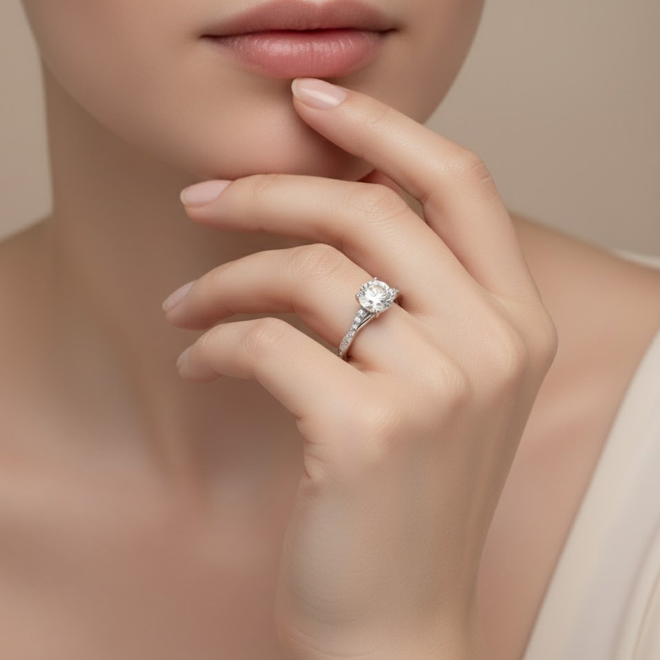 Silver Twist Solitaire Ring