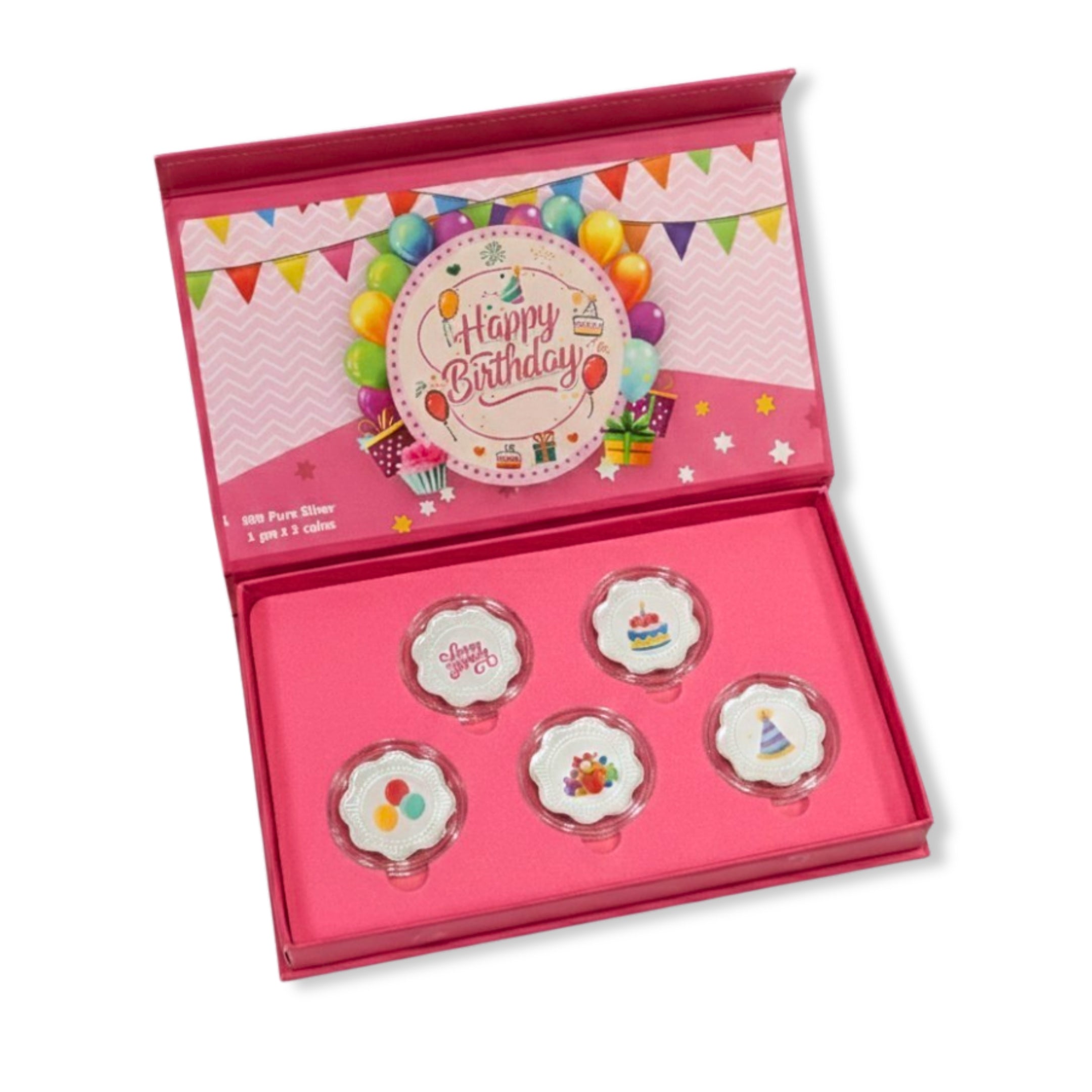 Best wishes Silver coin gift box | Set of 5 coins