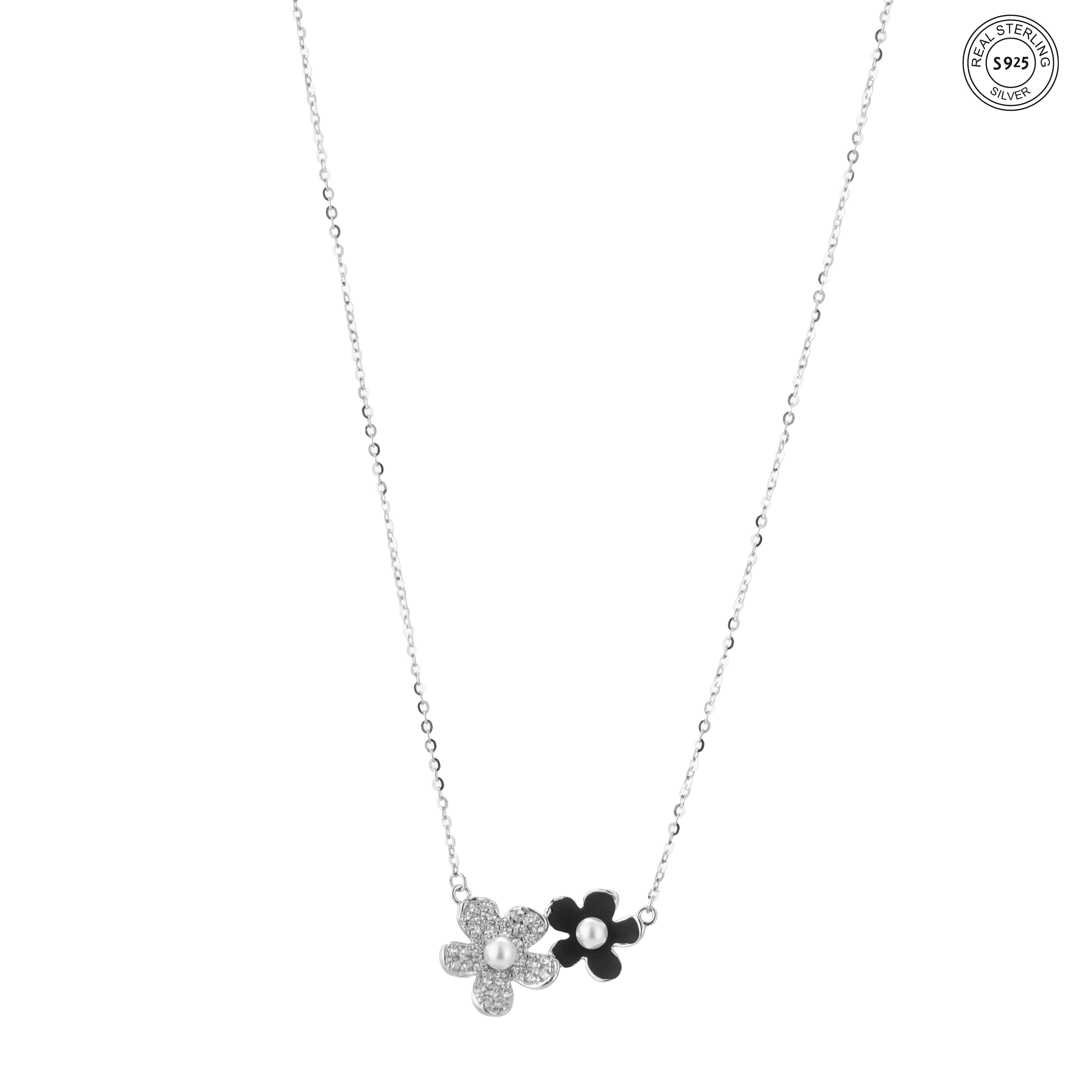 Two-Tone Silver Floret Pendant