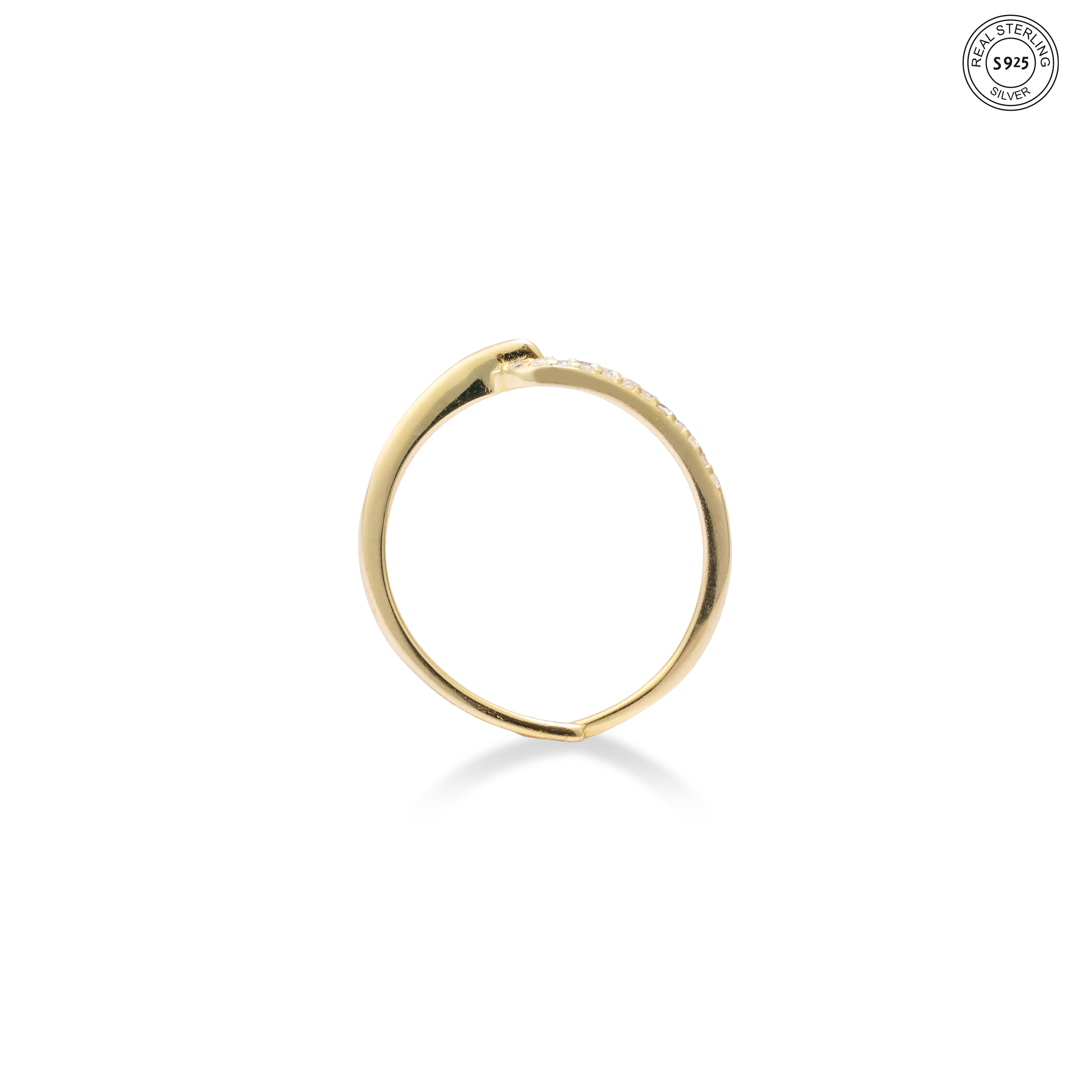 Silver Interlocked Enamel Ring