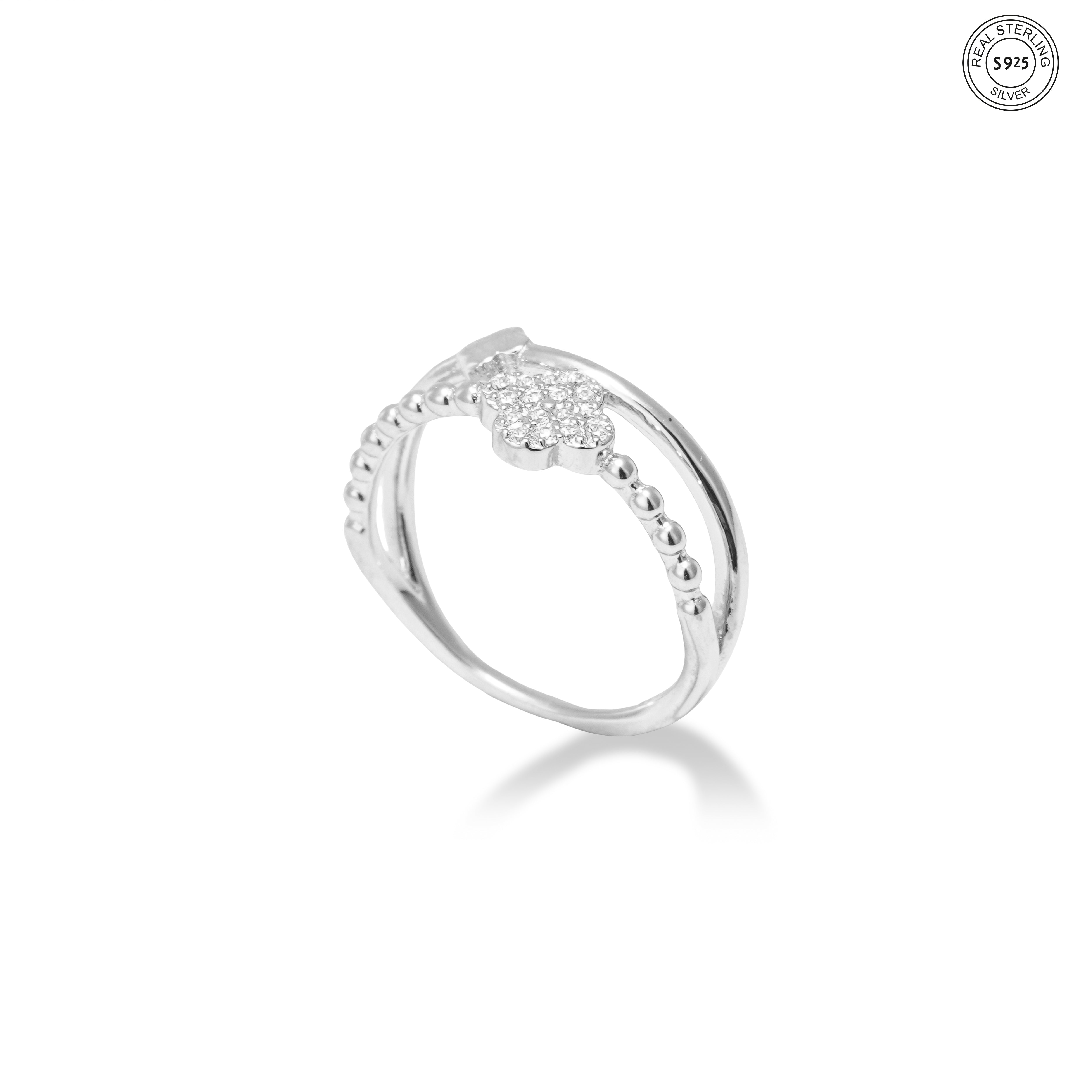 Silver Twofold Luck Ring