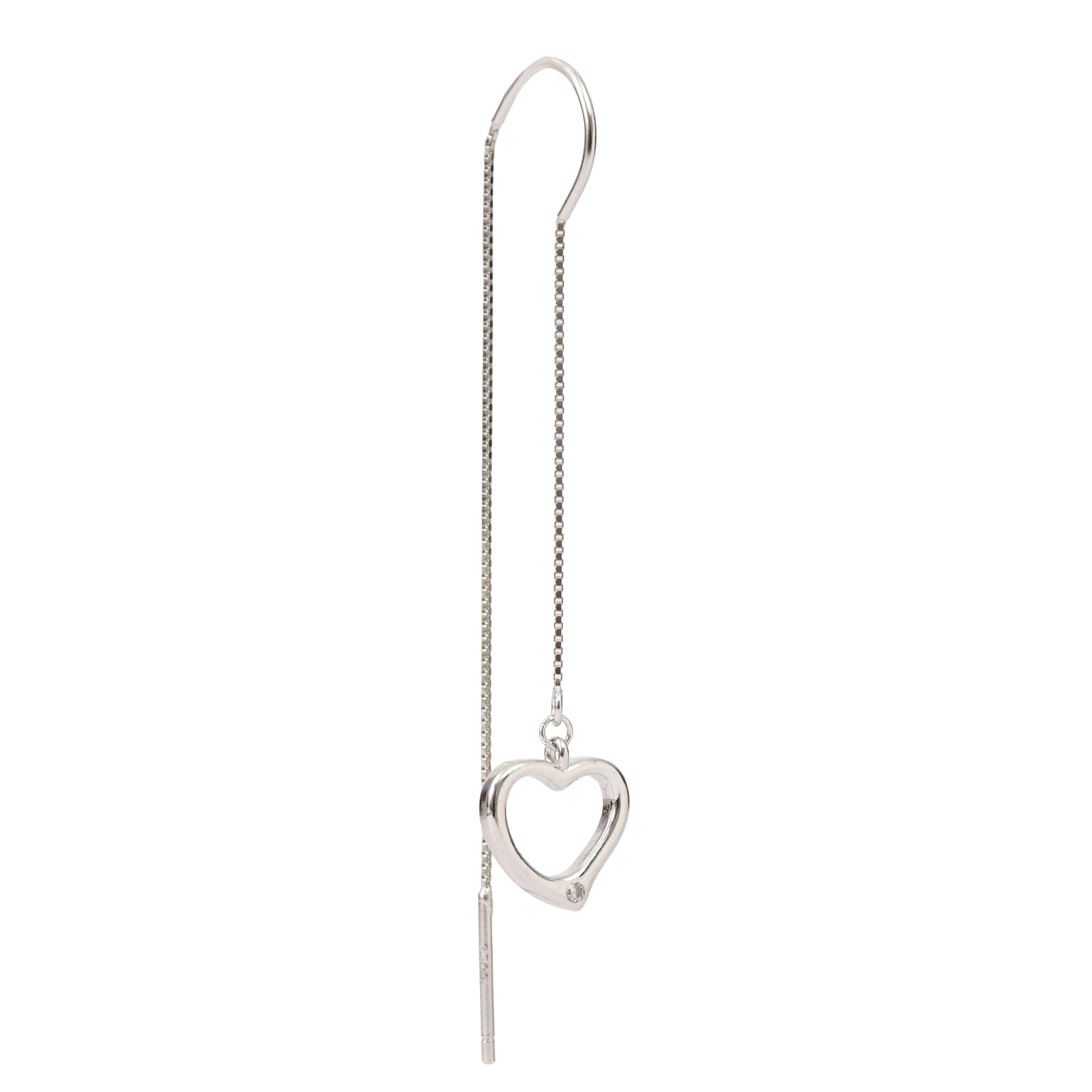Silver Heart Danglers