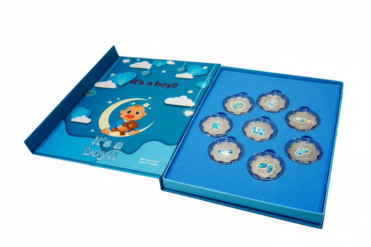 It's a boy Silver coin gift box | Set of 8 coins