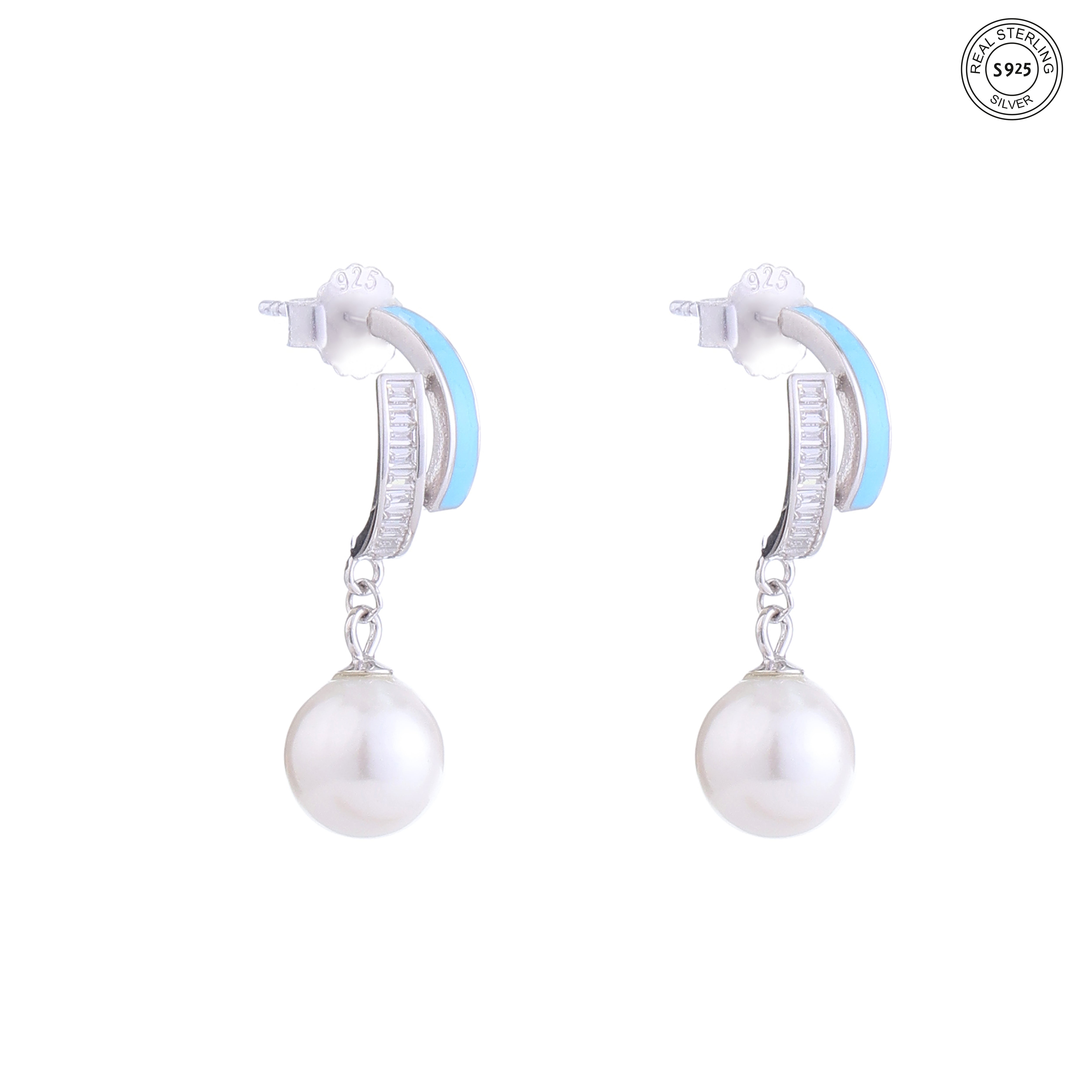 Pearl Drip Silver Earrings