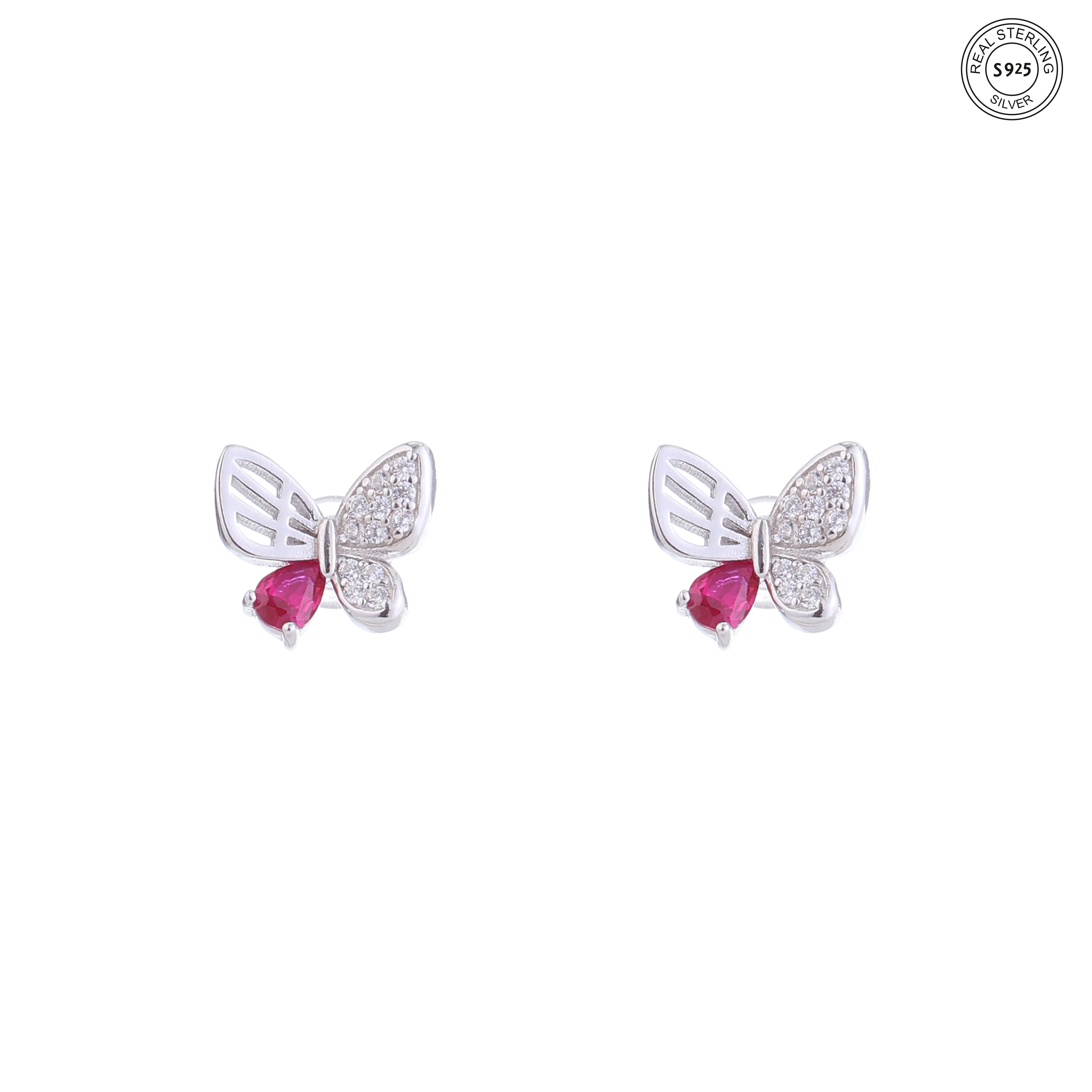 Pink Flutter Silver Set