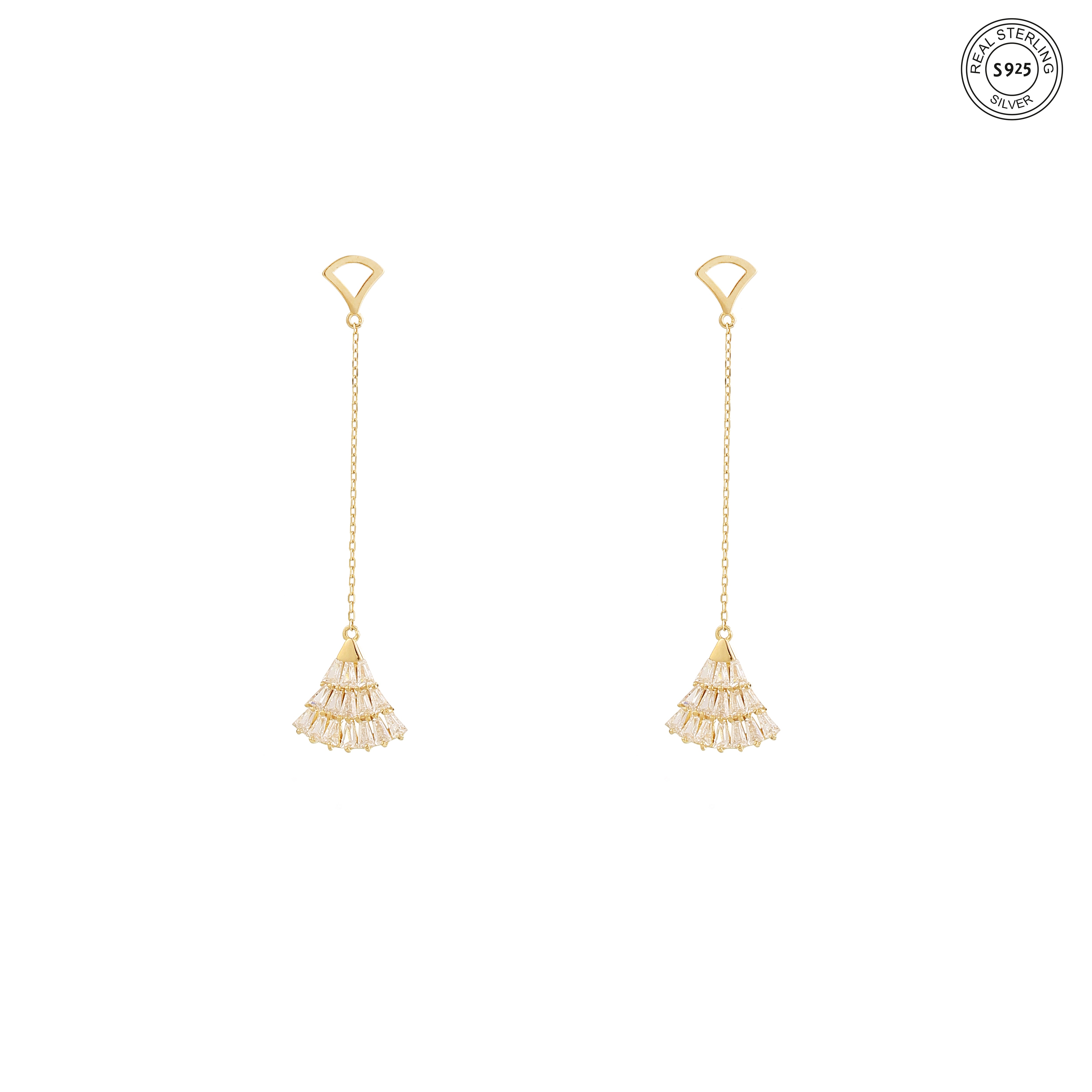 Glow Drape Silver Earrings