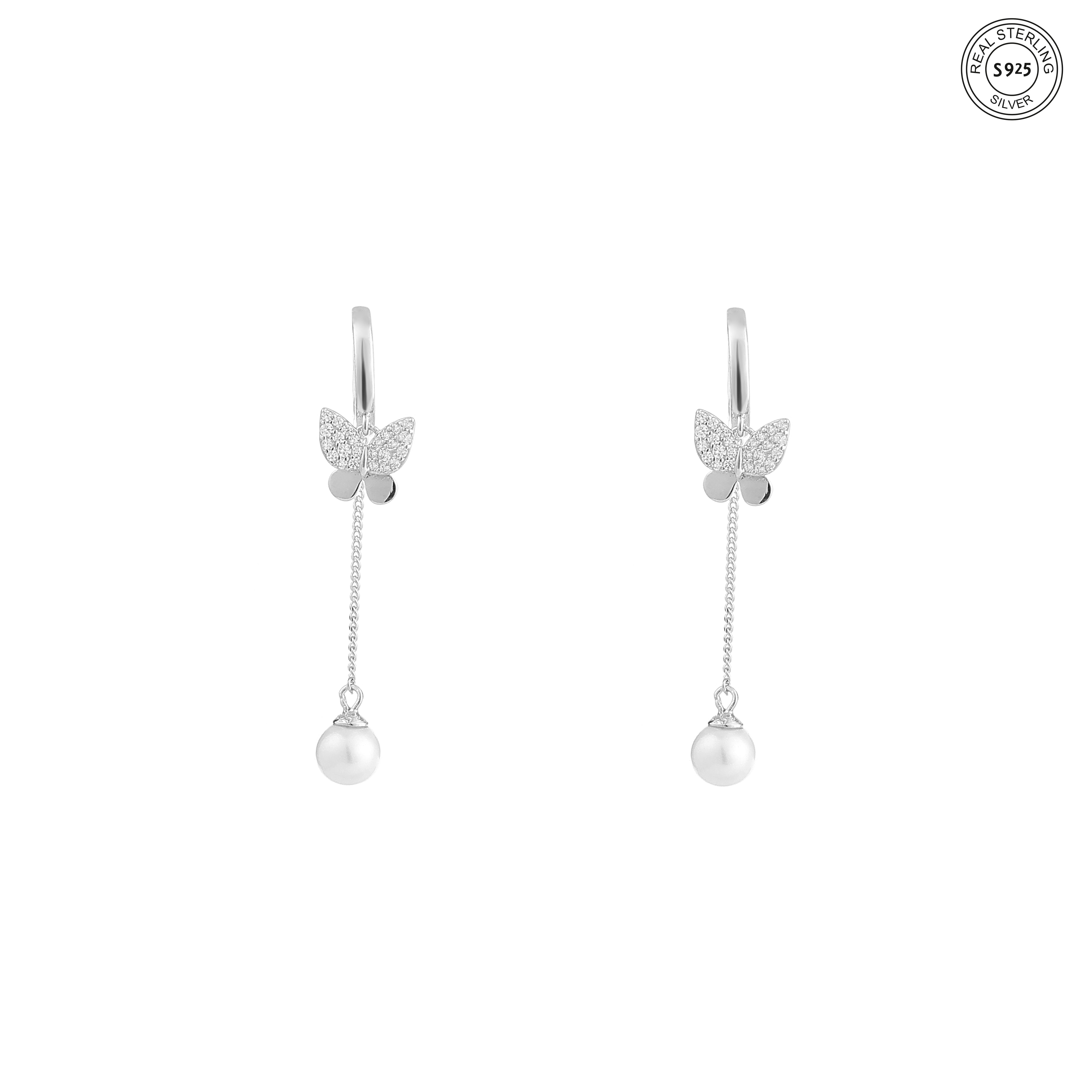 Pearl Flutter Silver Drops