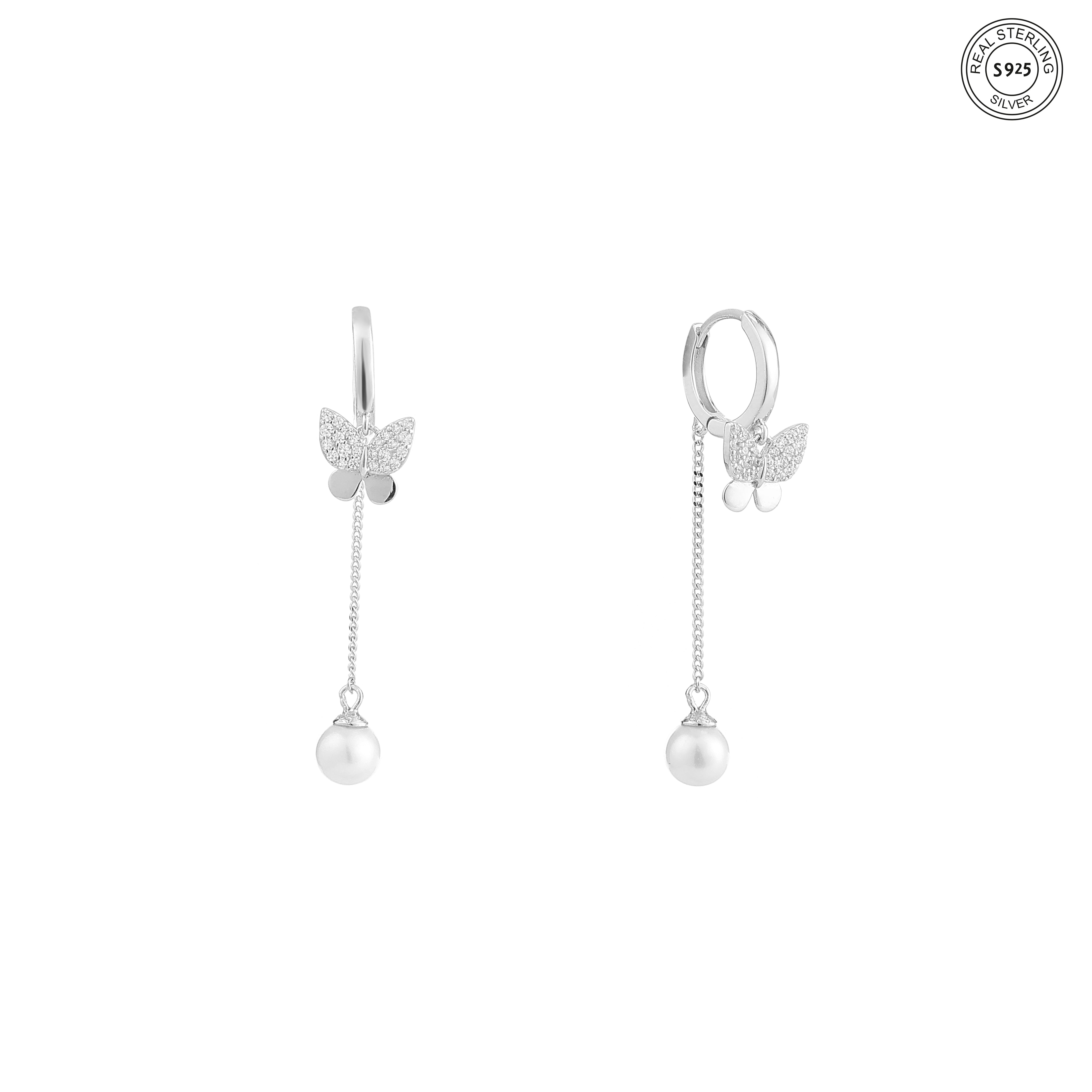 Pearl Flutter Silver Drops