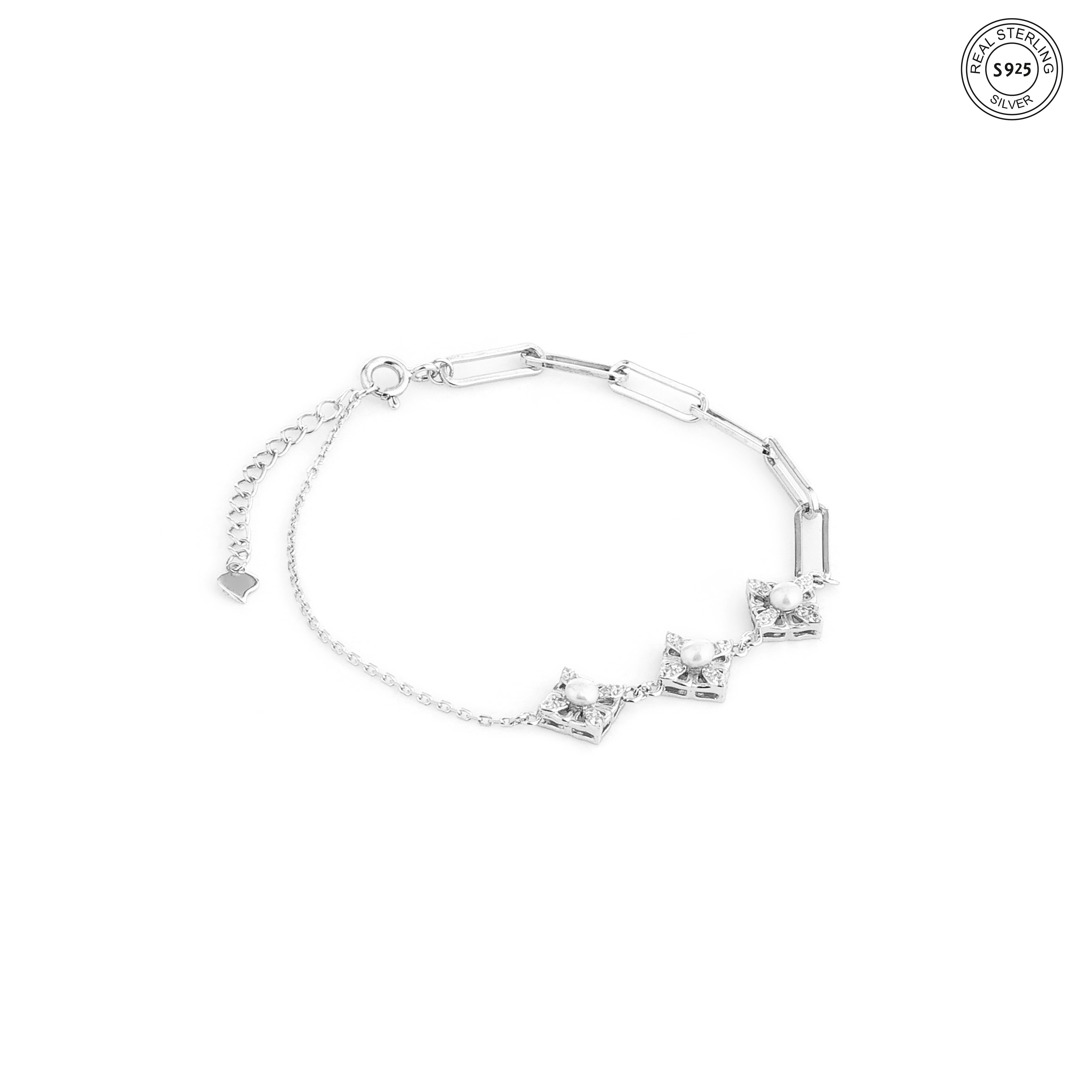 Pearl Link Silver Bracelet