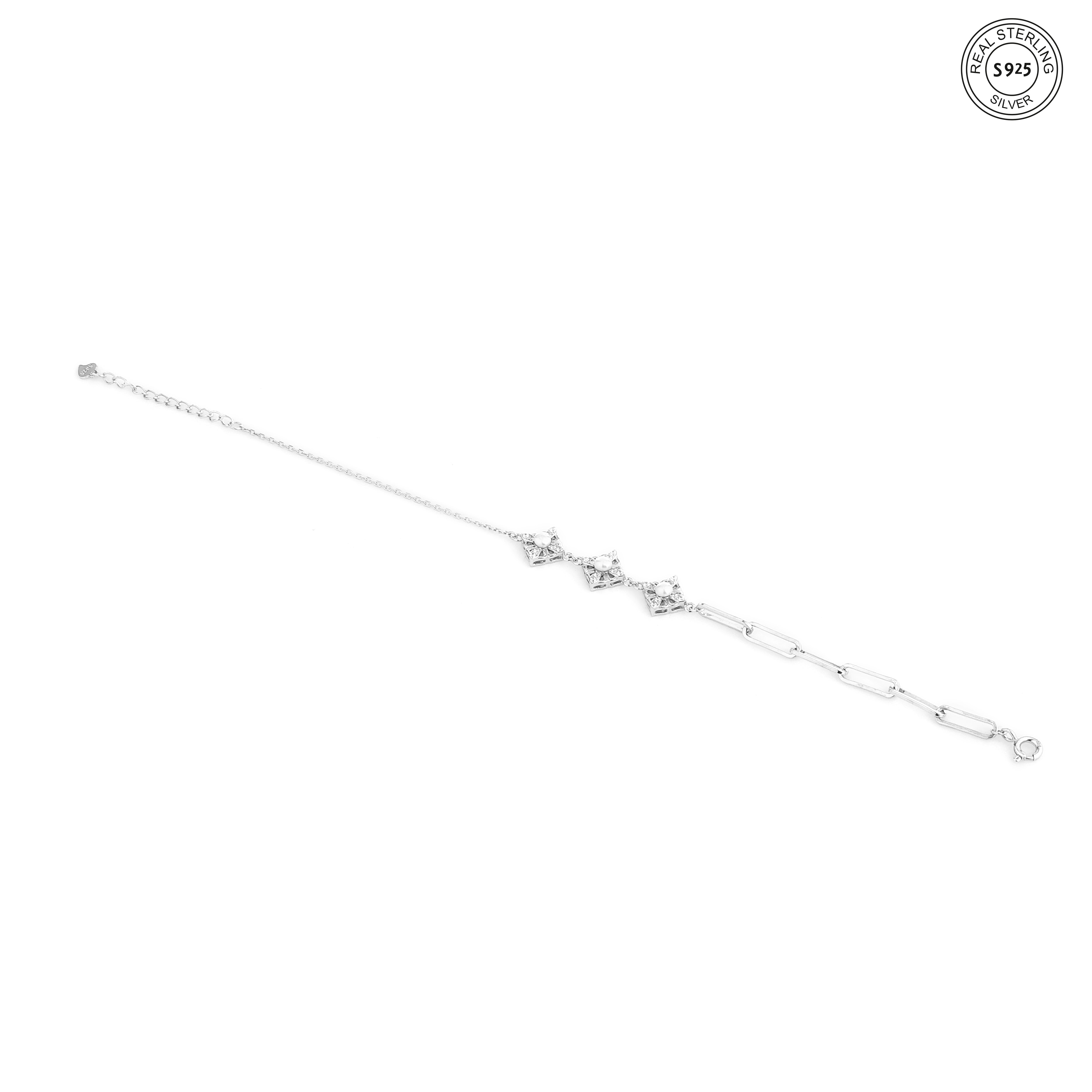 Pearl Link Silver Bracelet