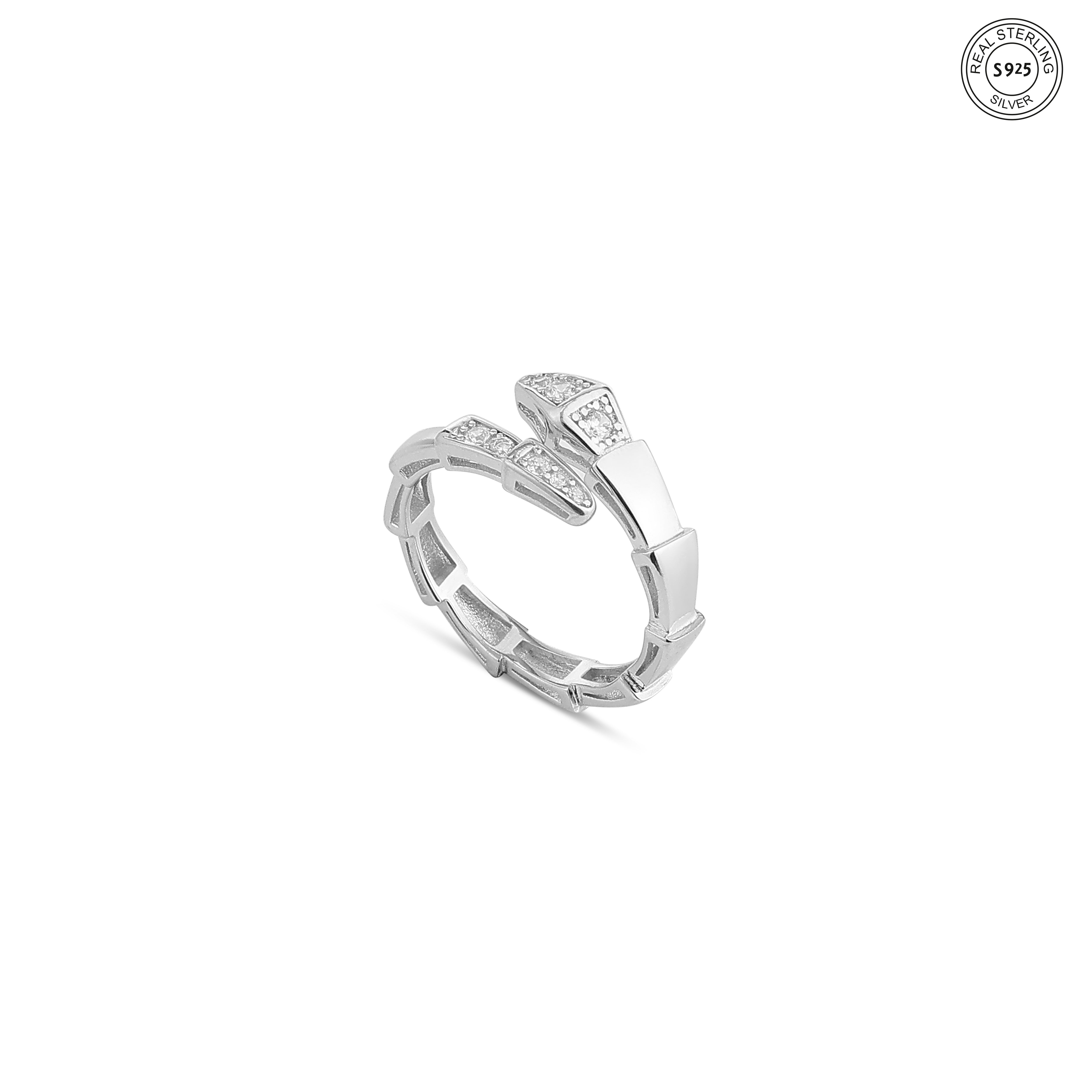 Serpent Edge Silver Ring