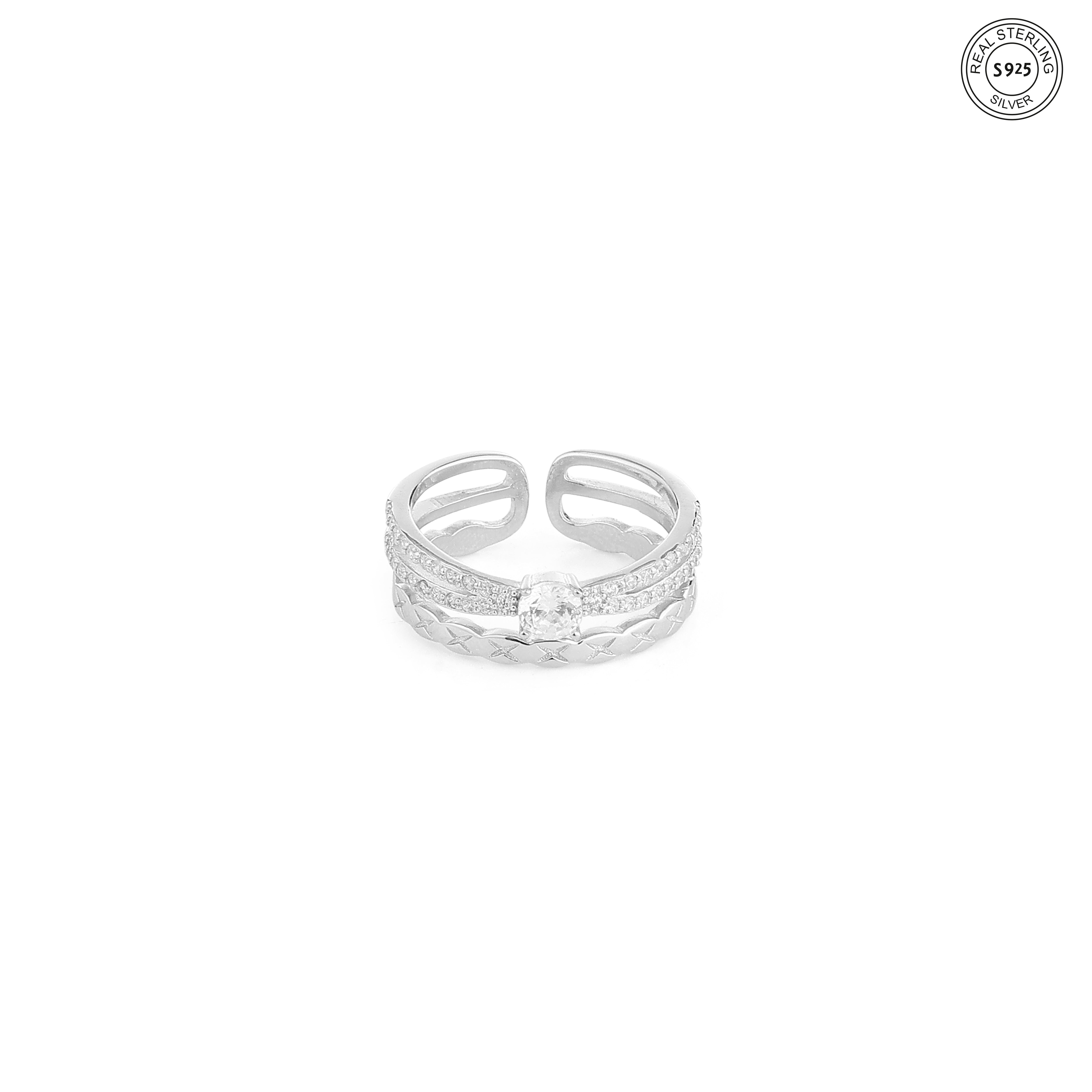 Twist Crown Silver Ring