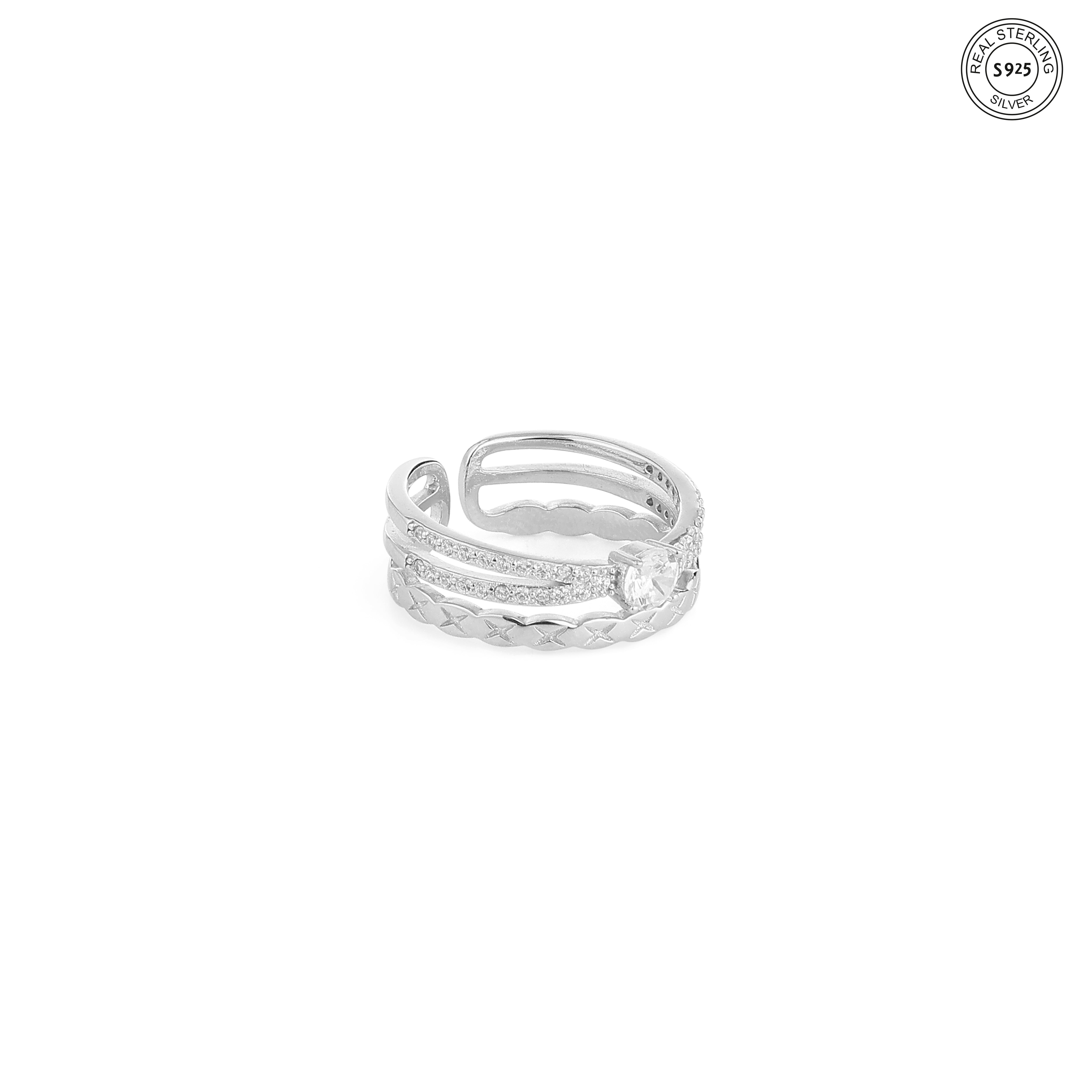 Twist Crown Silver Ring