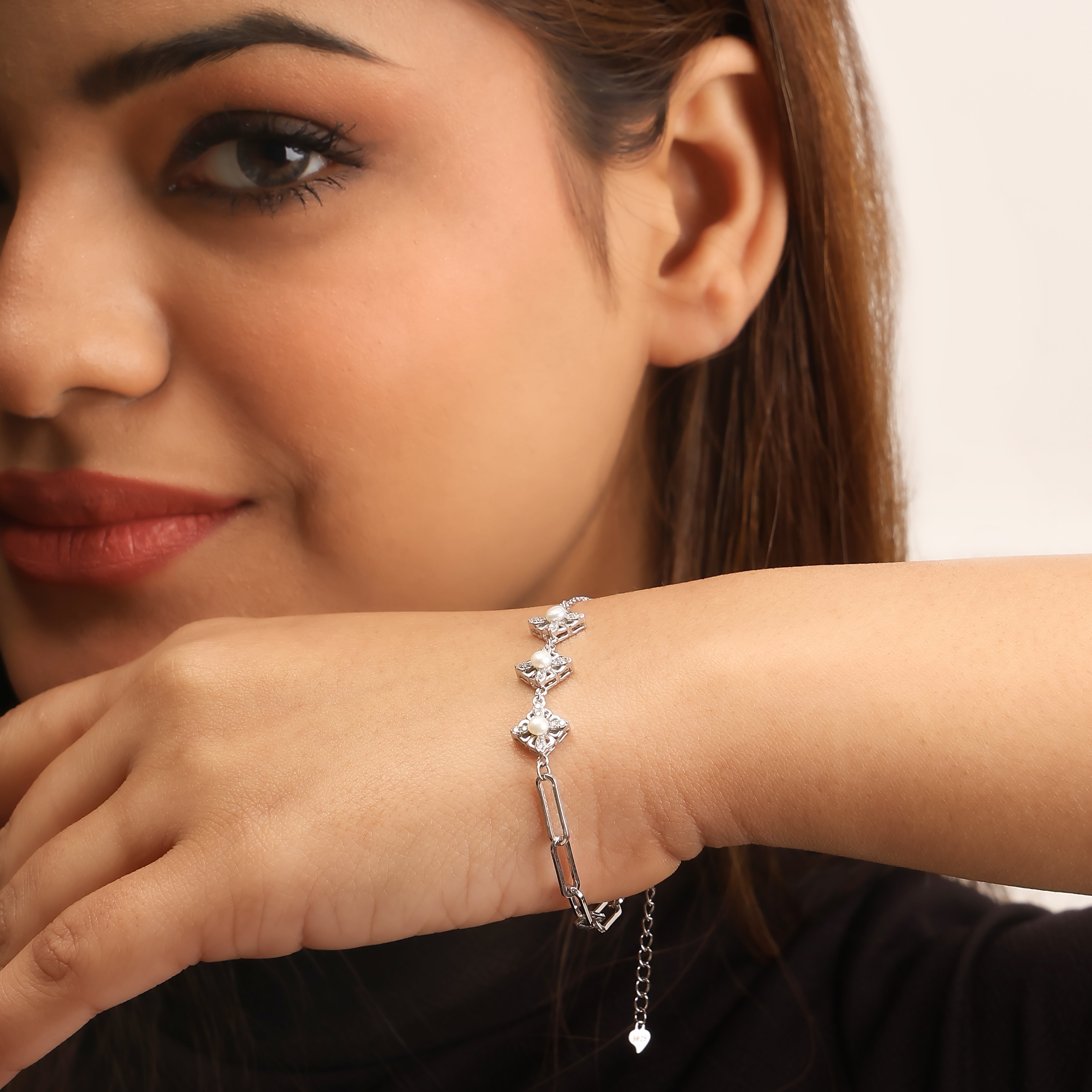 Pearl Link Silver Bracelet