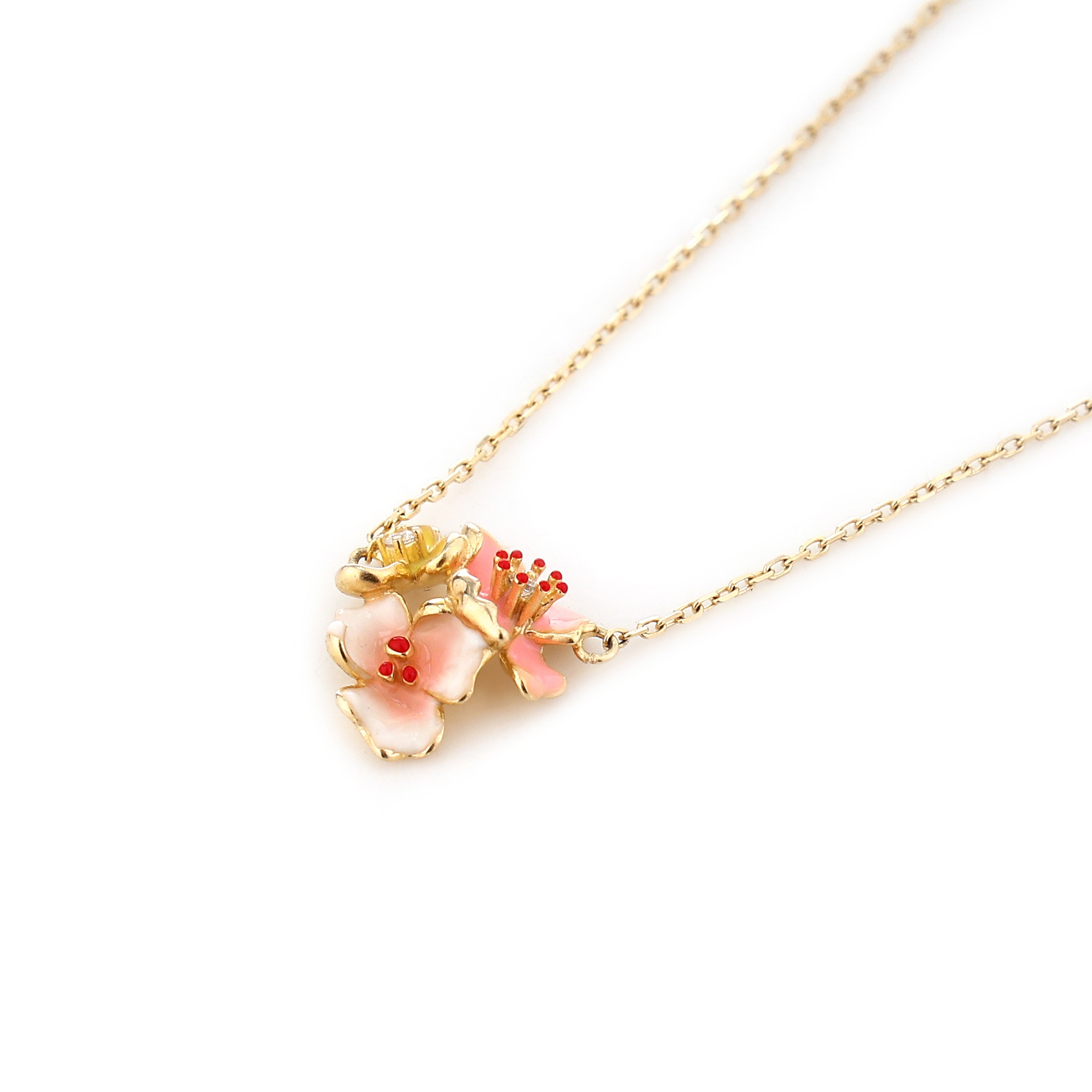 Blossom Garden Enamel Gold-Plated Silver Pendant