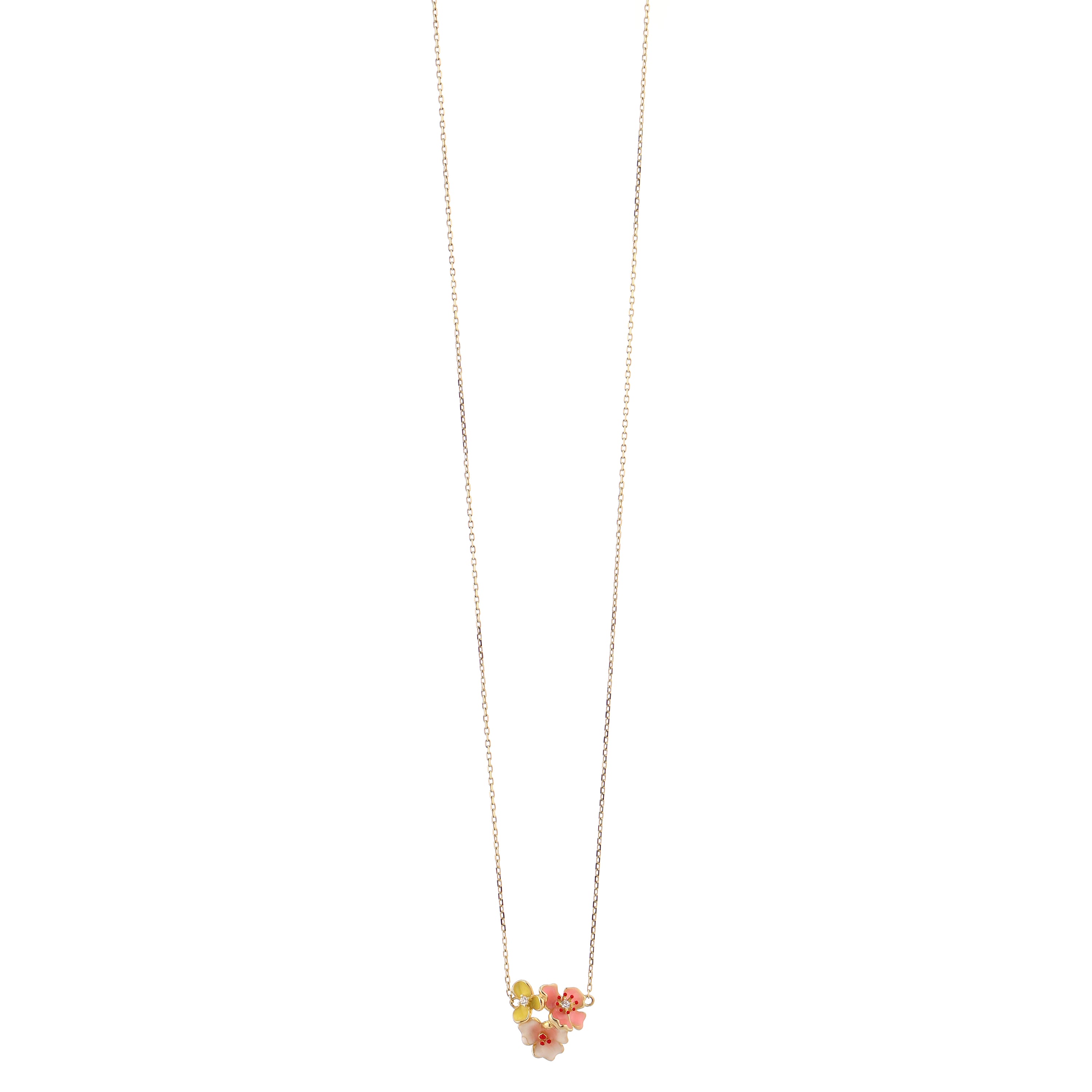 Blossom Garden Enamel Gold-Plated Silver Pendant