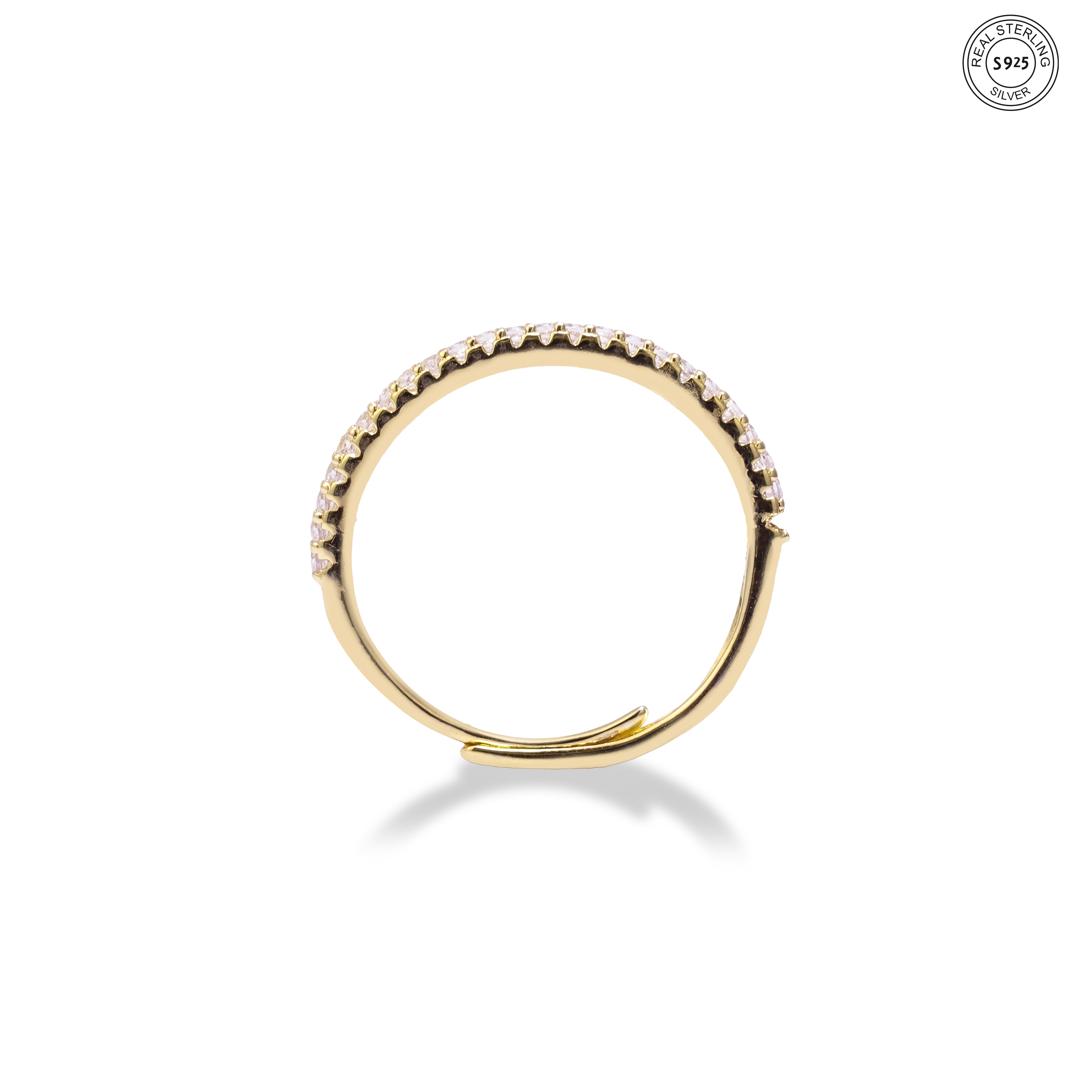 Adjustable silver ring set for women