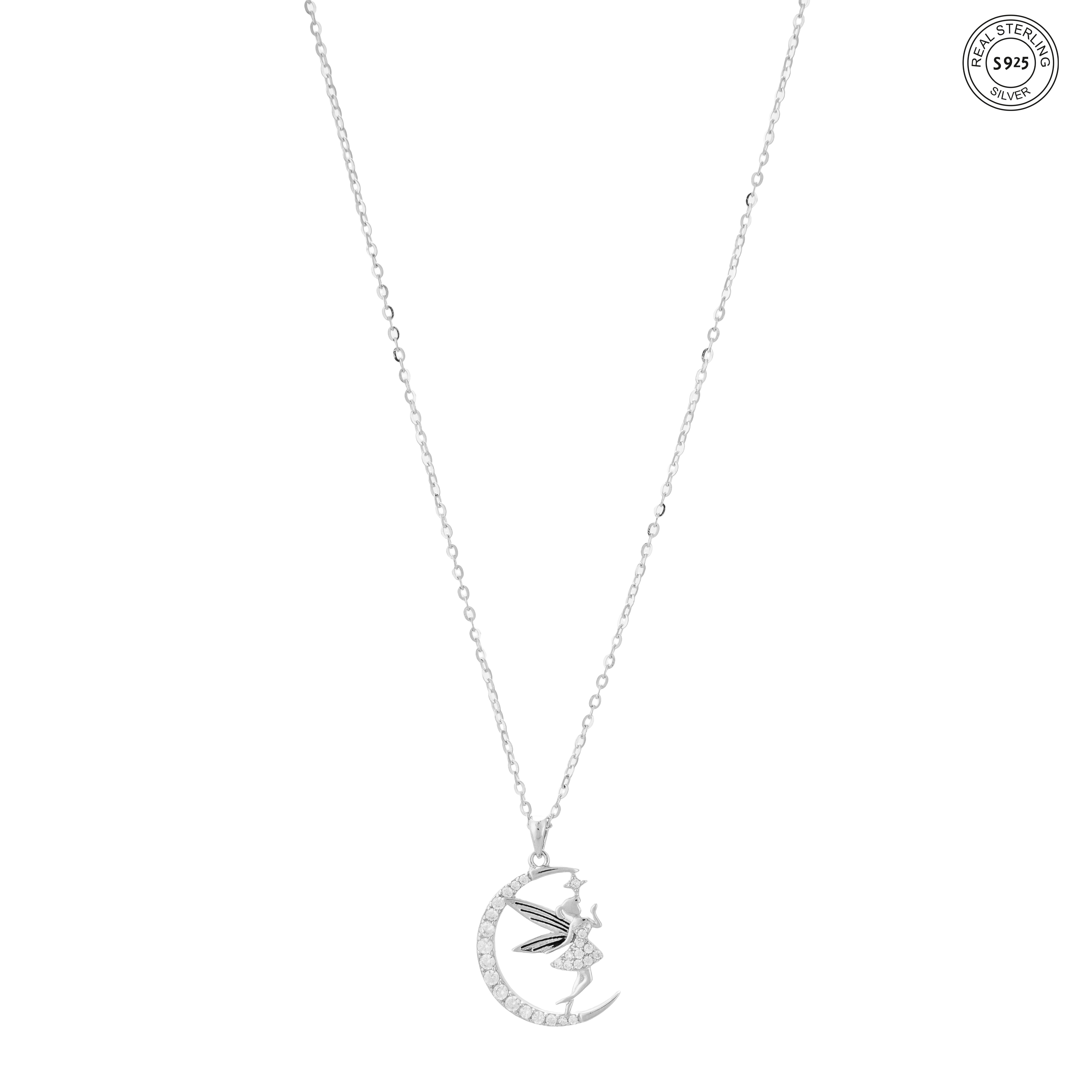Angel wings silver pendant 925 sterling silver elegant design for women