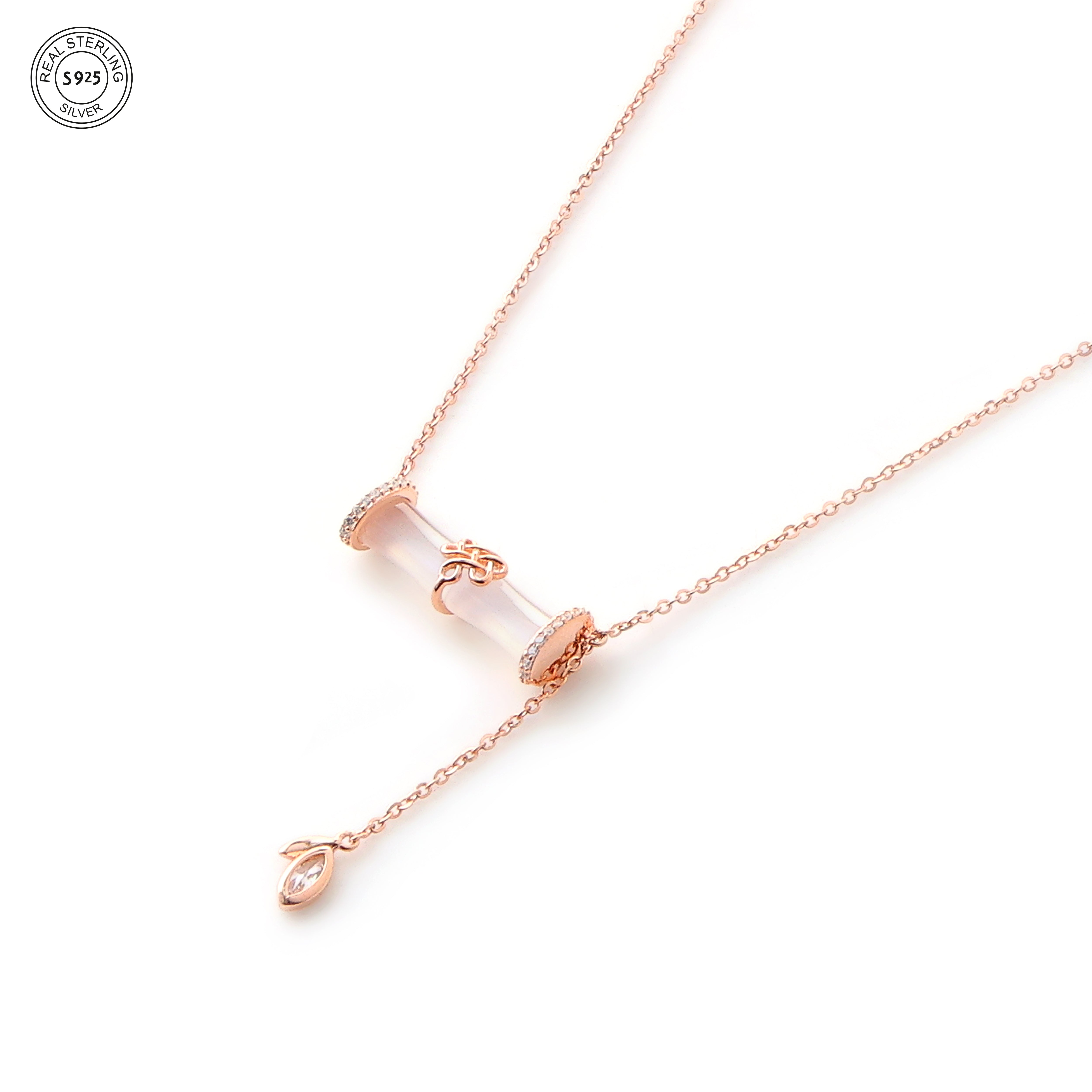 Bamboo silver pendant minimalist everyday wear style