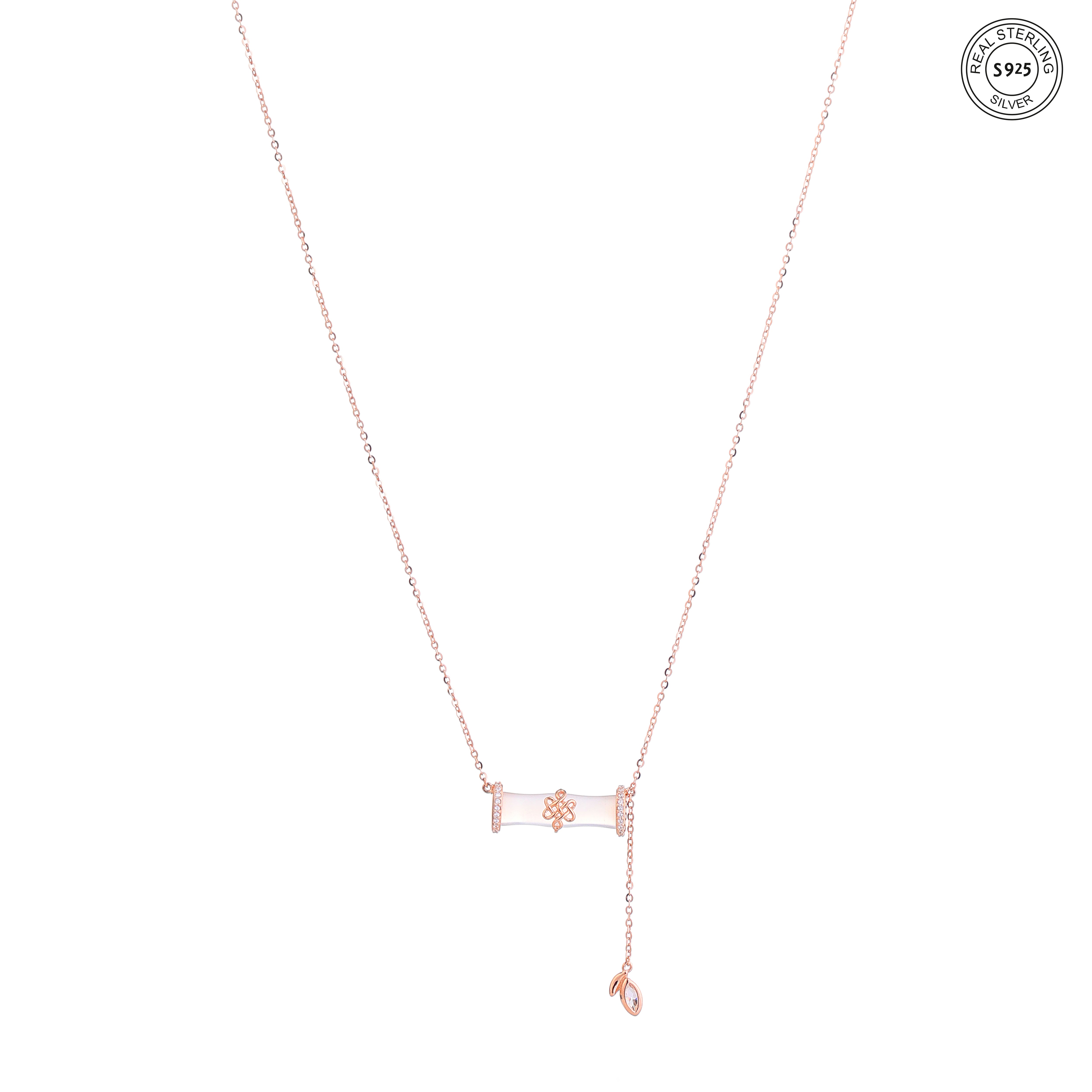 Blush bamboo pendant dainty modern aesthetic look