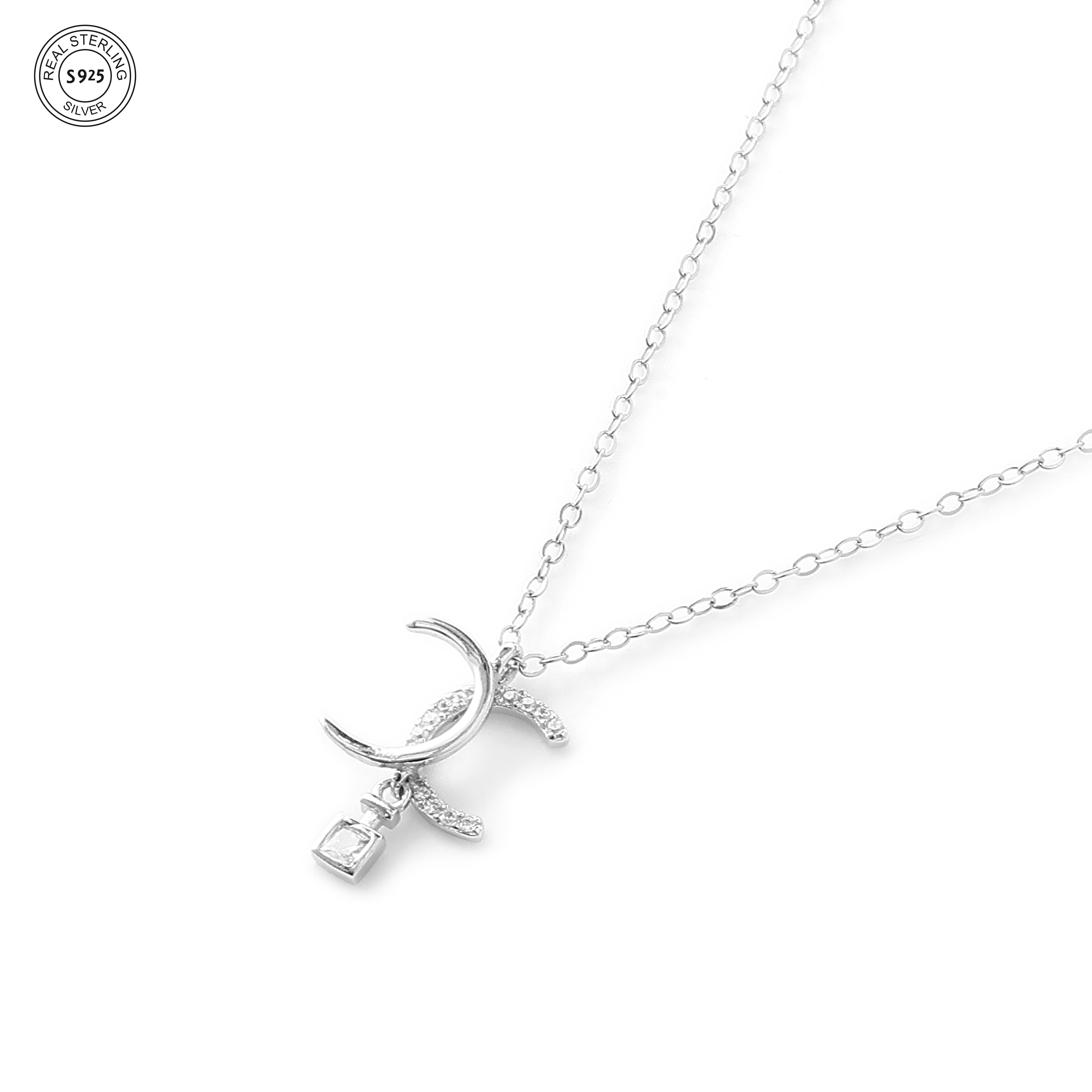 925 silver curve pendant for women sleek elegant daily wear