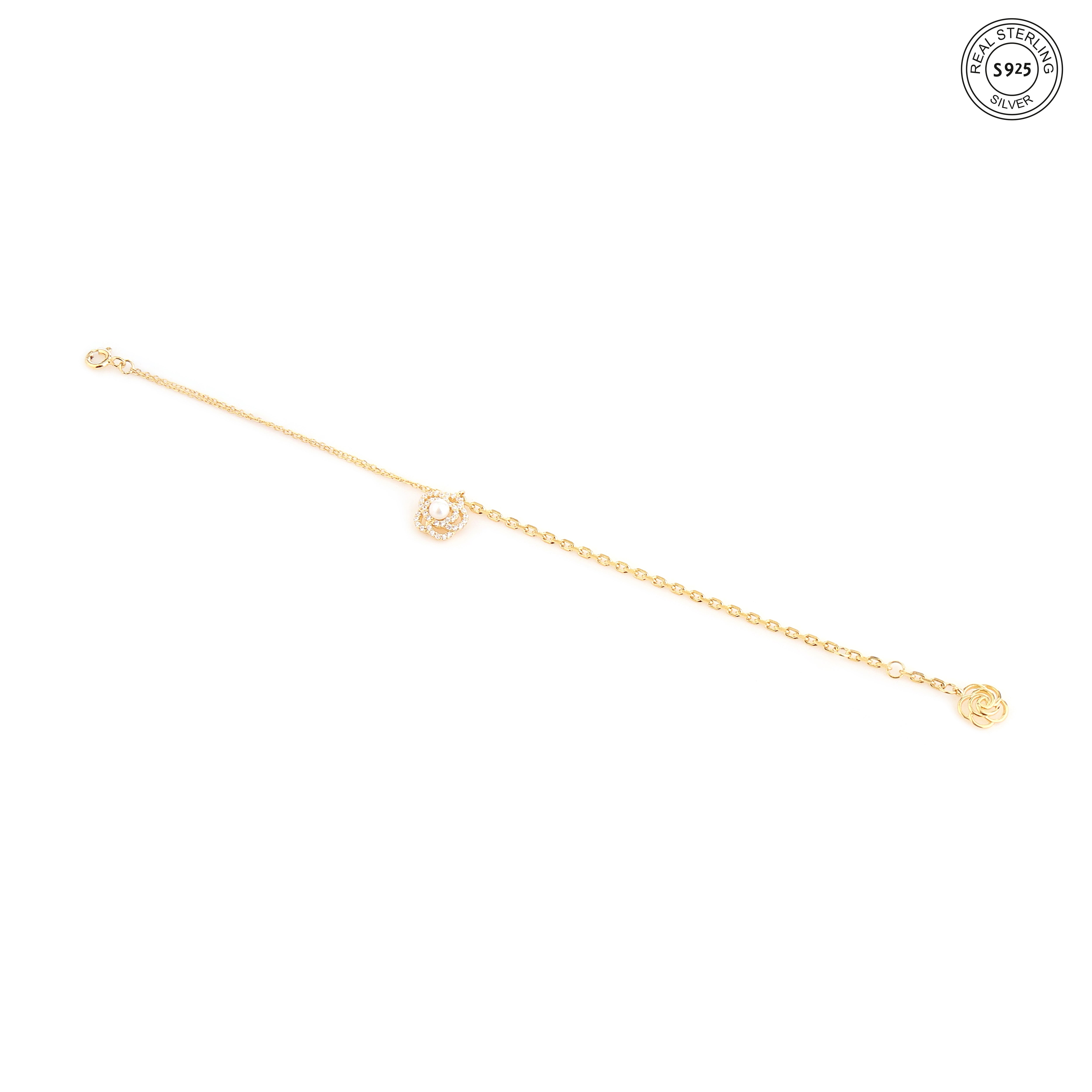 Dainty pearl silver bracelet for women lightweight daily wear jewelry