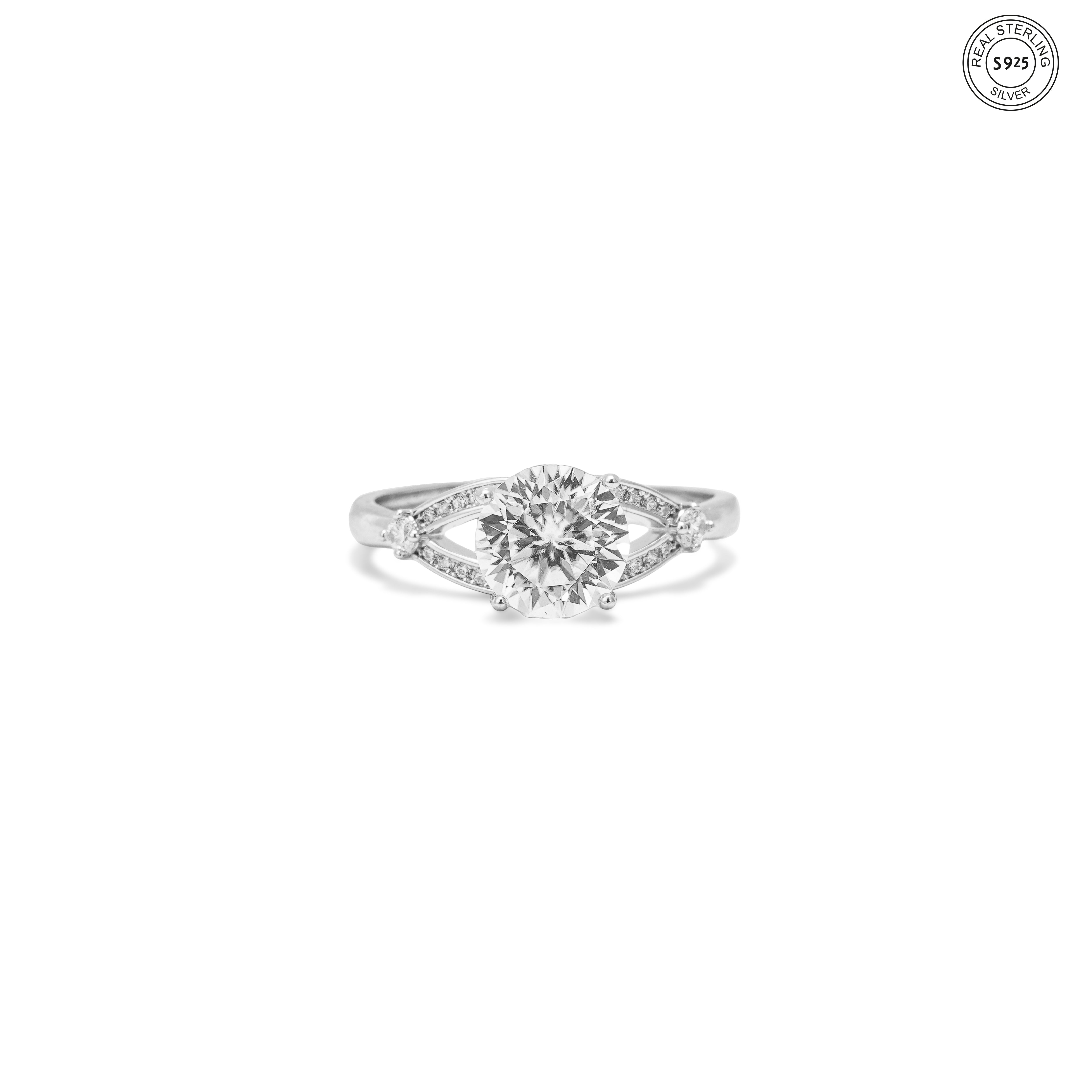 Destiny solitaire silver ring elegant minimalist design