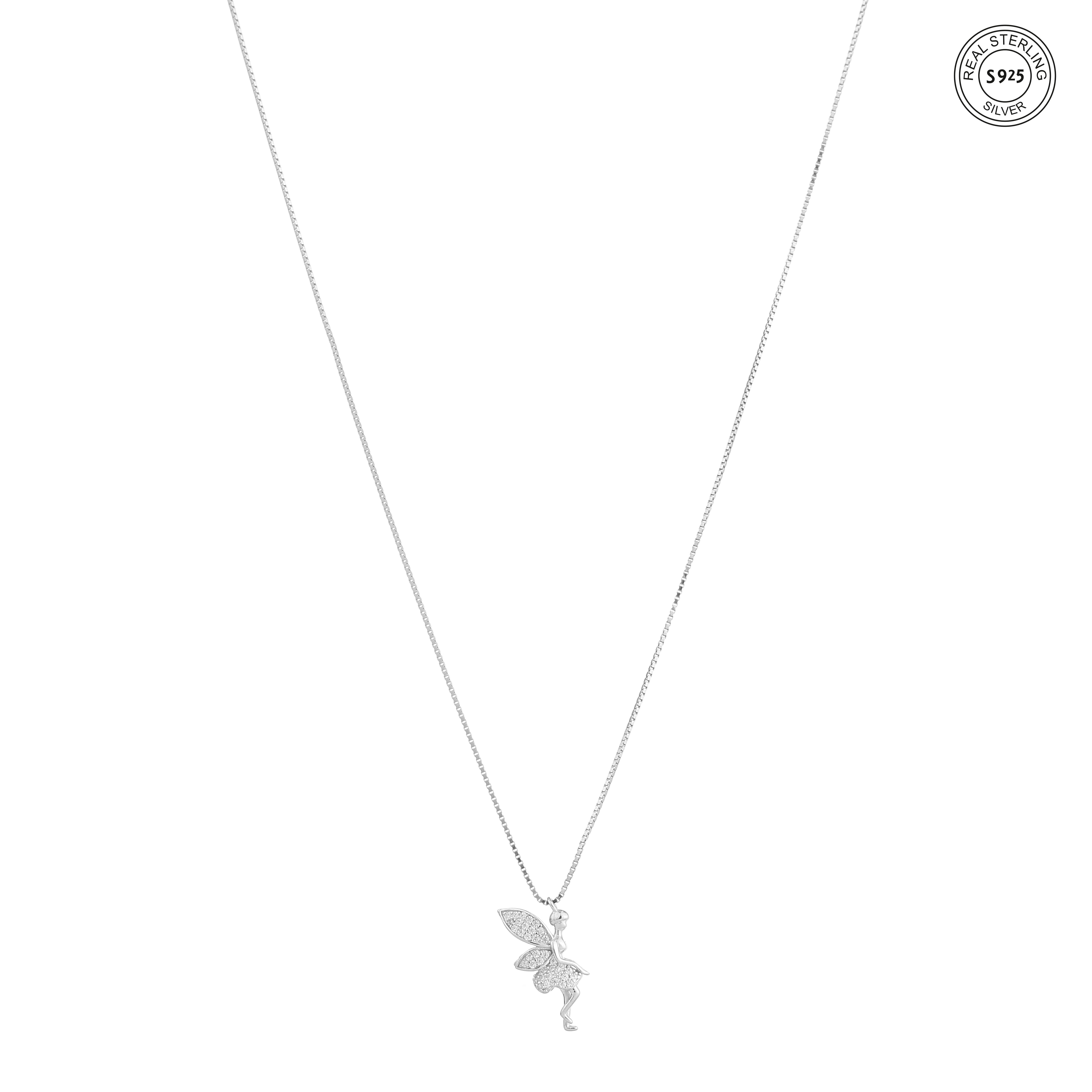 Fairy charm silver necklace 925 silver dreamy aesthetic jewelry
