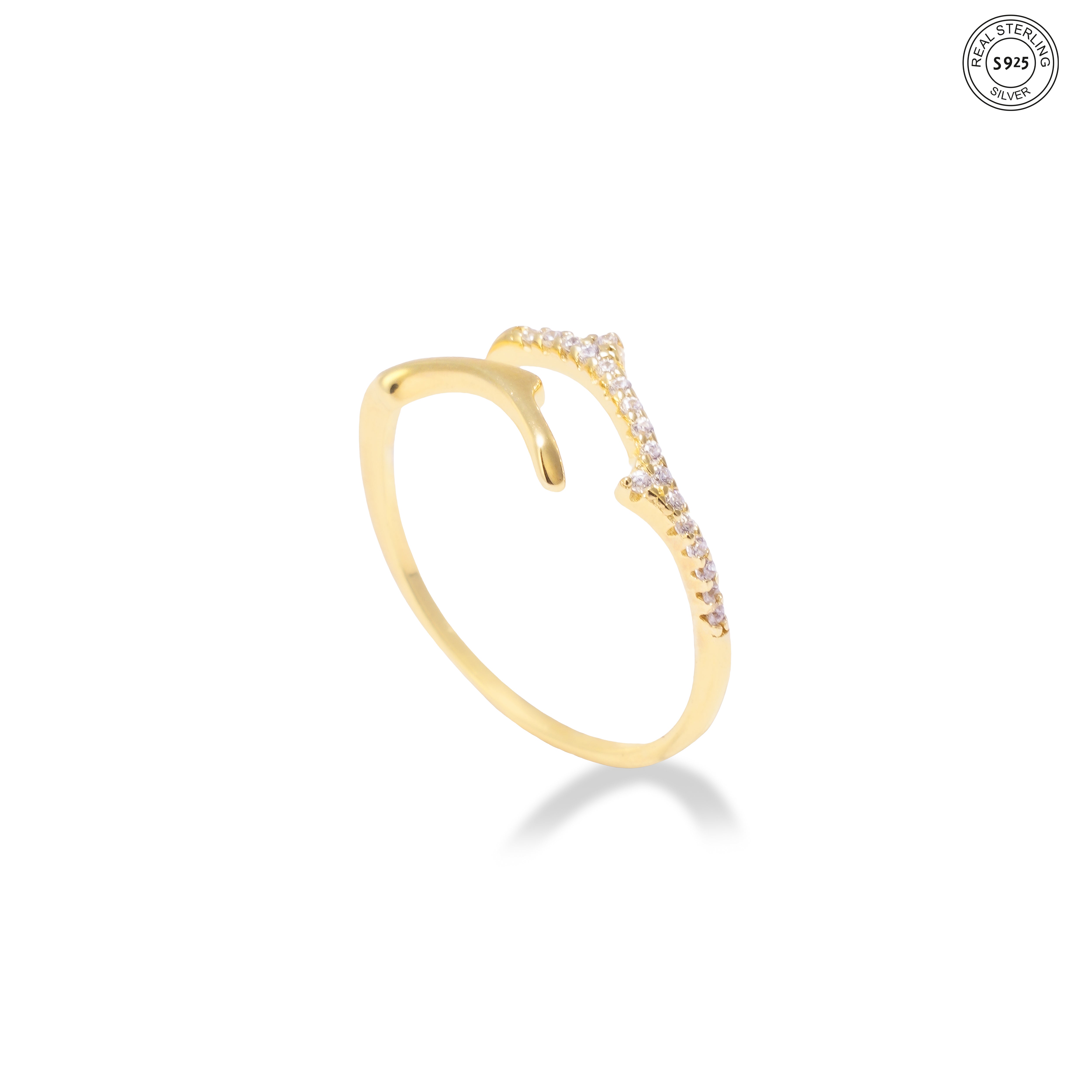 Floral vine gold ring dainty aesthetic design