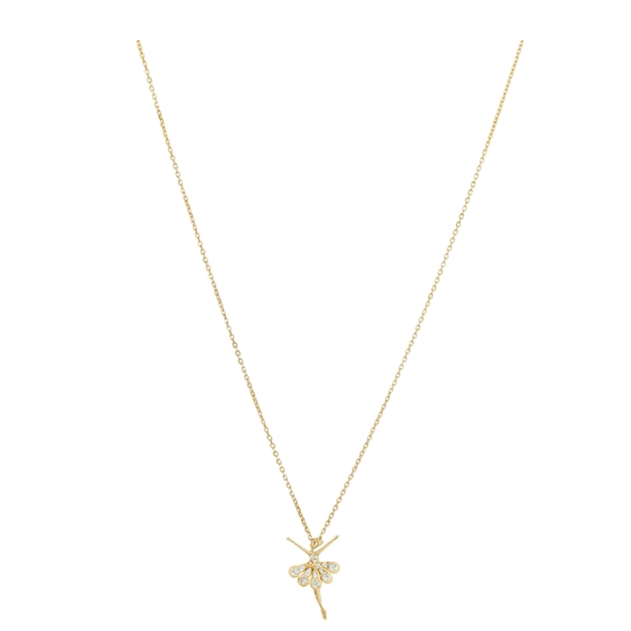 Gold finish fairy drip pendant necklace for women stylish jewelry