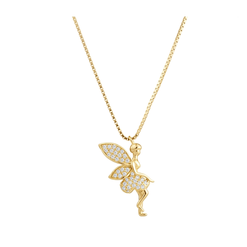 Fairy pendant gold finish option elegant cute necklace for women