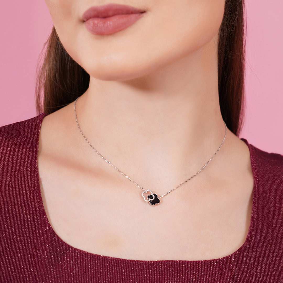 Intertwined souls pendant silver dainty elegant look