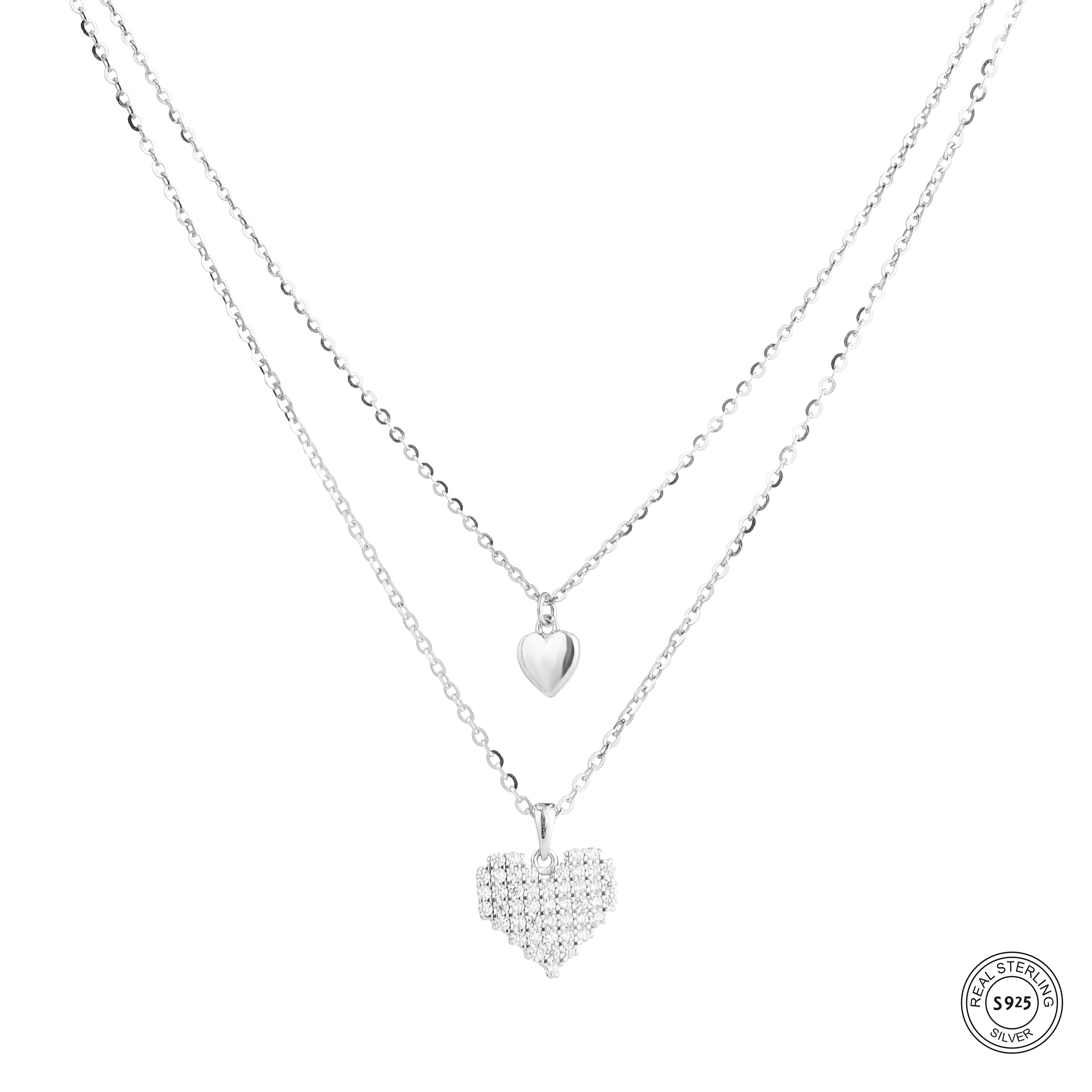Love heart silver necklace everyday wear jewellery style