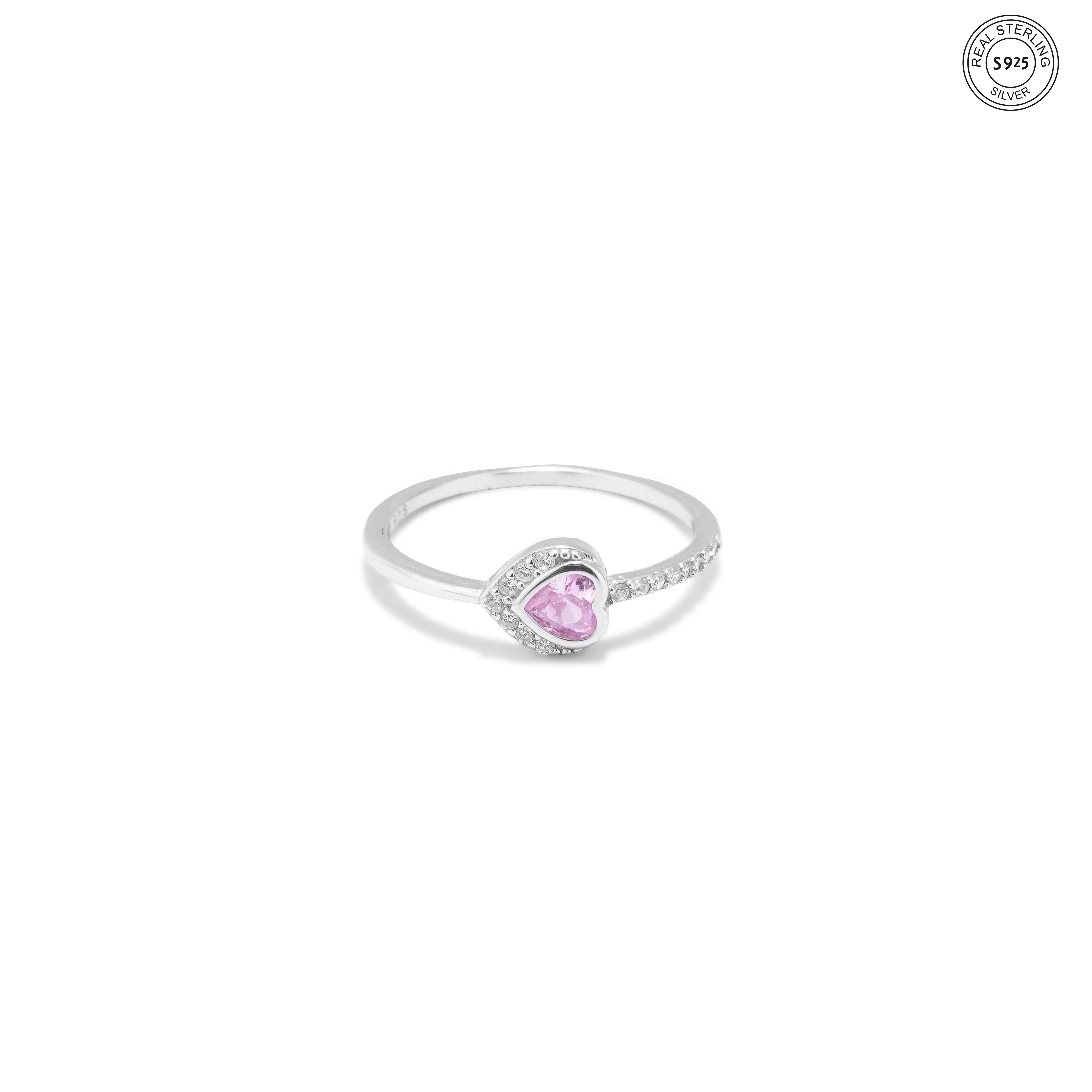Minimal heart trio rings silver stylish look