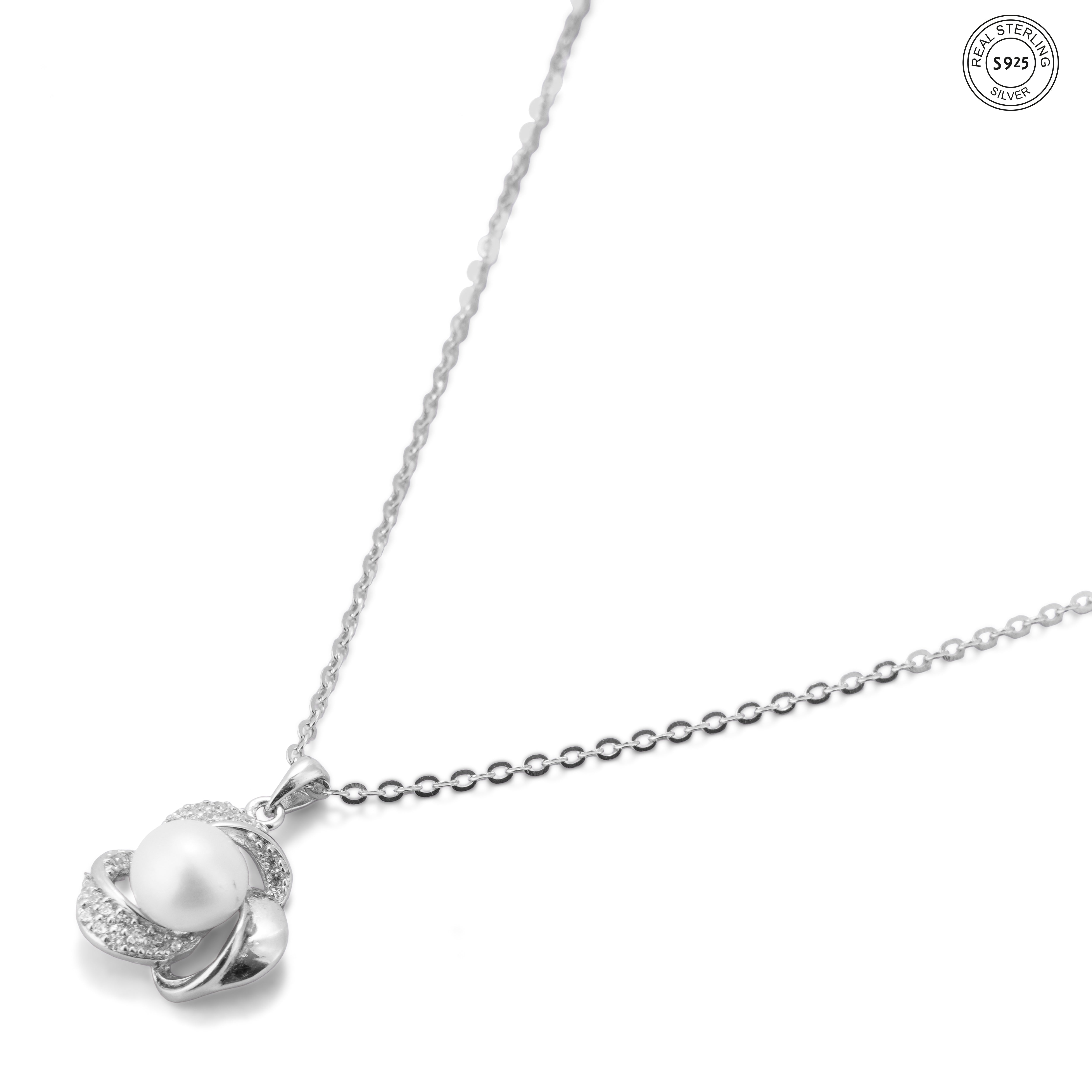 Minimal pearl silver set for women lightweight everyday jewelry