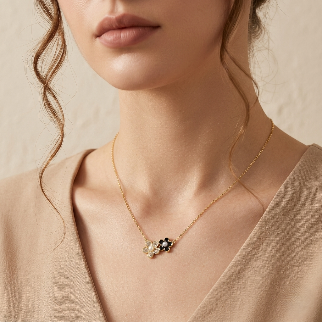 Model floret pendant silver stylish floral wear