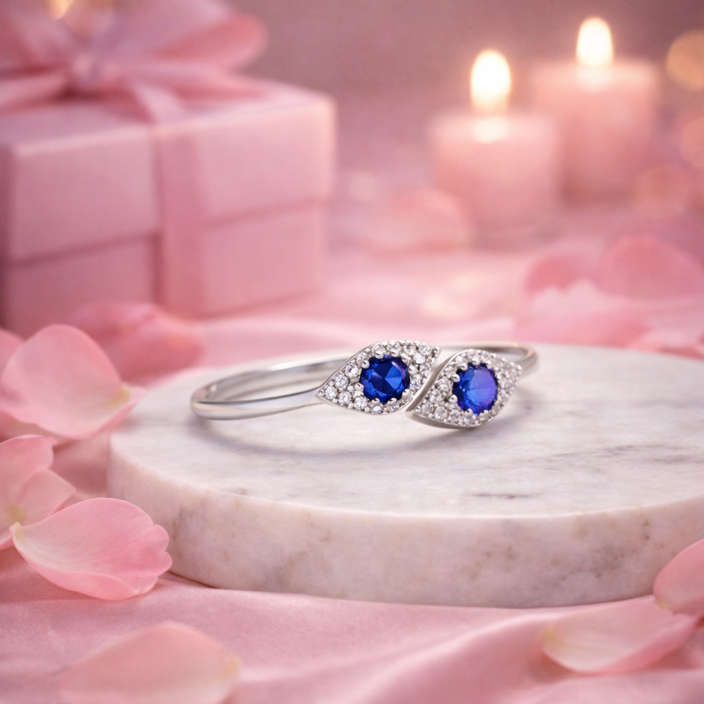 Nazar silver ring for women 925 evil eye protection ring