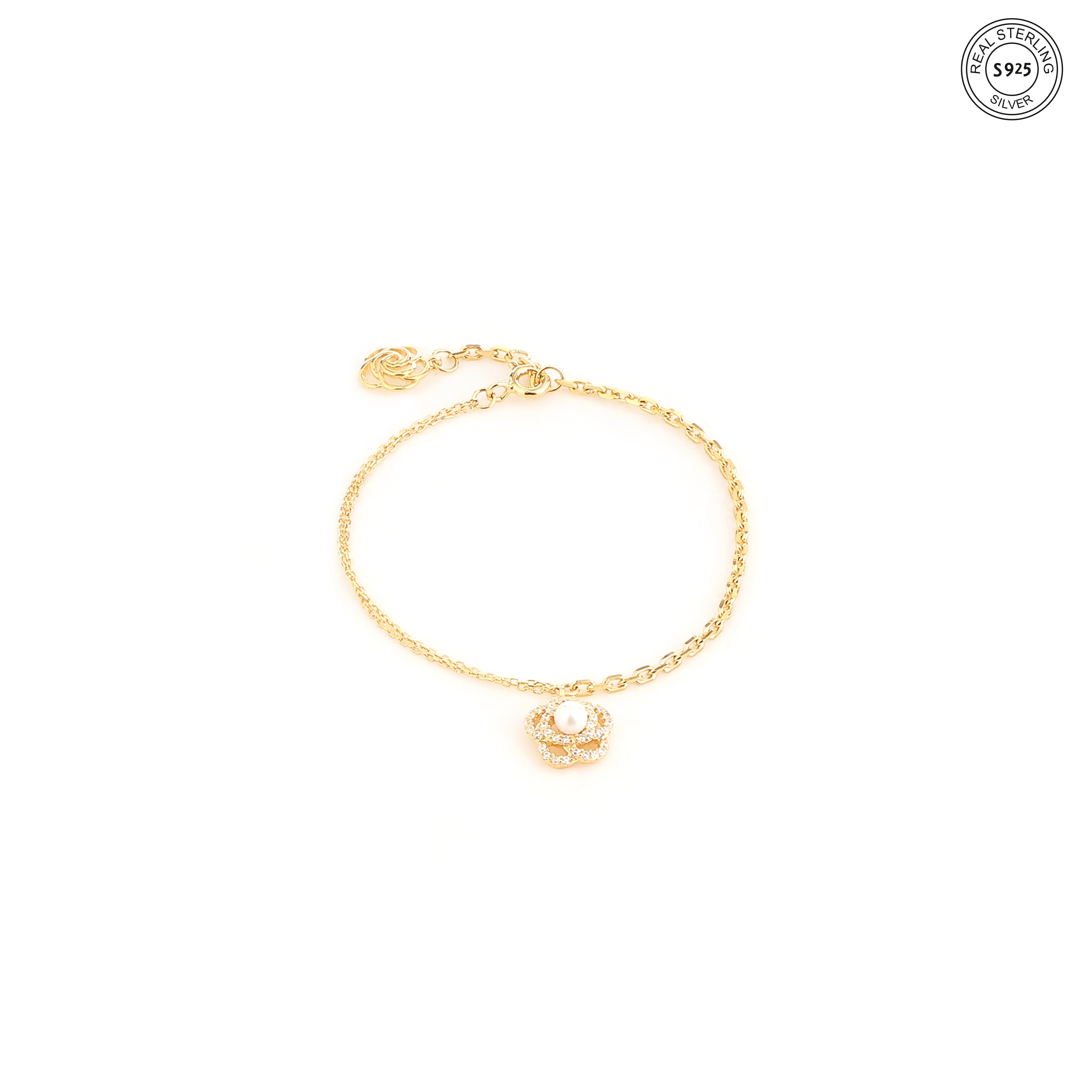 Pearl bracelet for women 925 silver dainty everyday jewelry