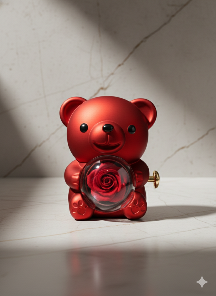 Red teddy gift box romantic cute packaging