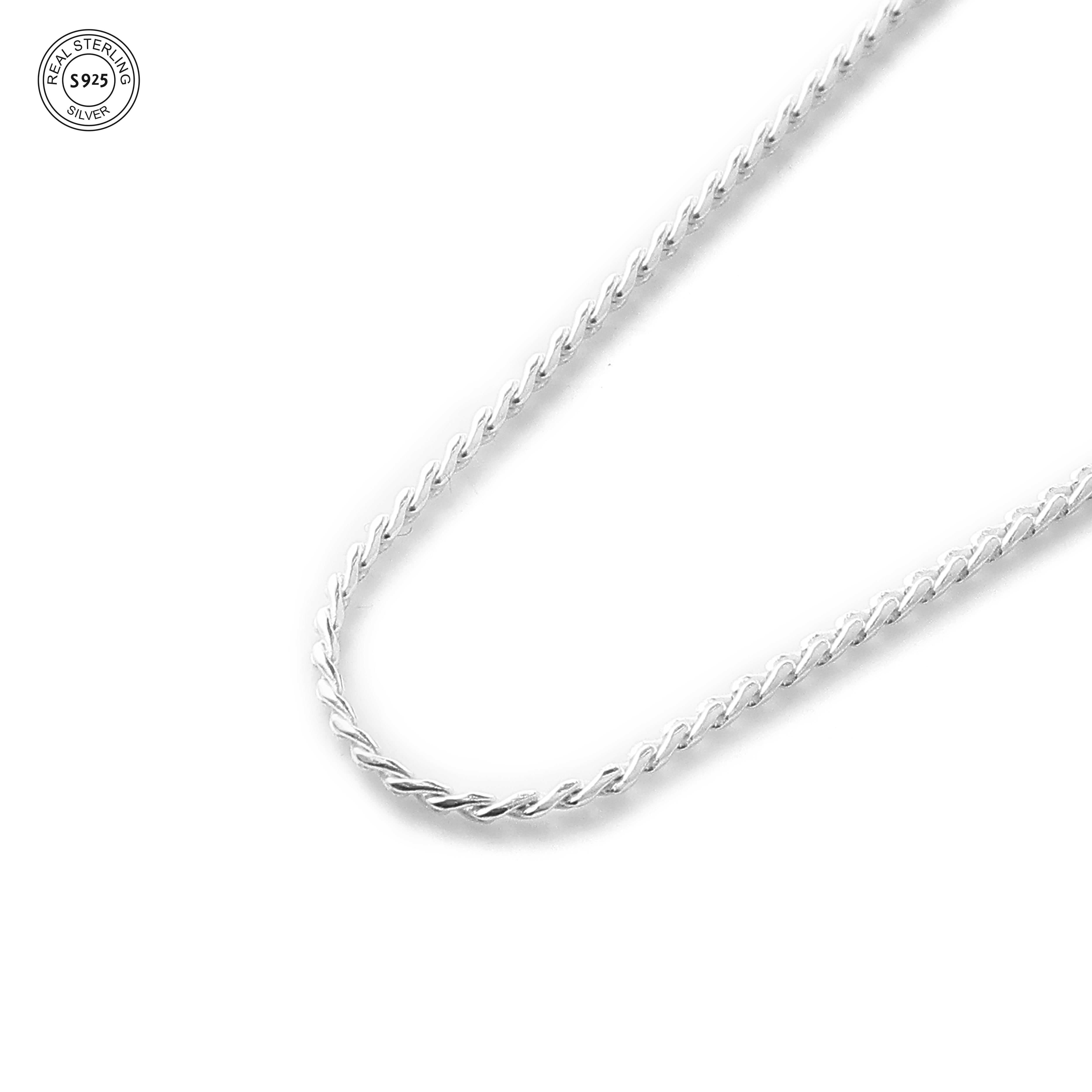 925 sterling silver rope chain close up durable twisted design