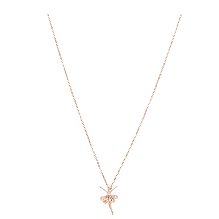Rosegold fairy pendant necklace for girls cute charm jewelry