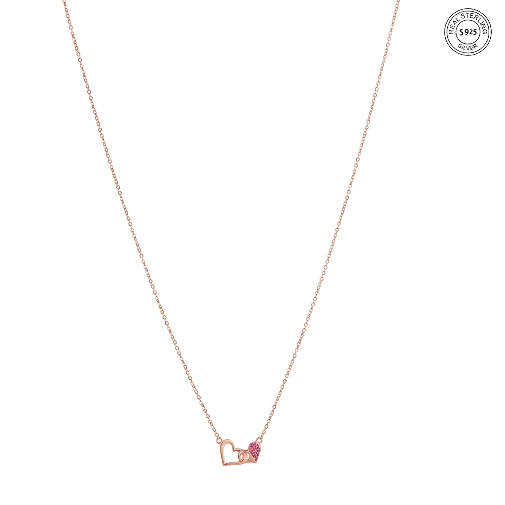Rosegold heart pendant necklace for women romantic gift jewelry