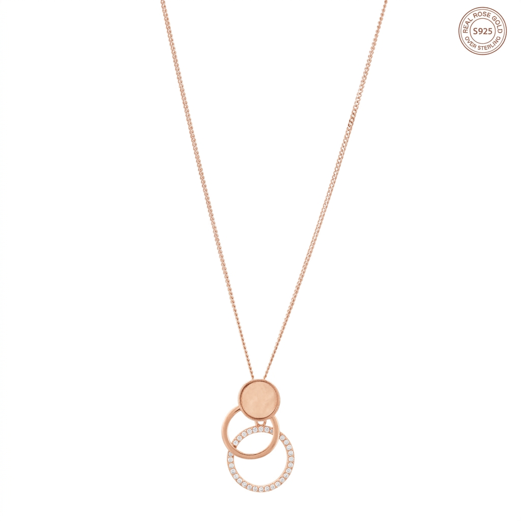 Rosegold loop pendant elegant everyday jewellery style