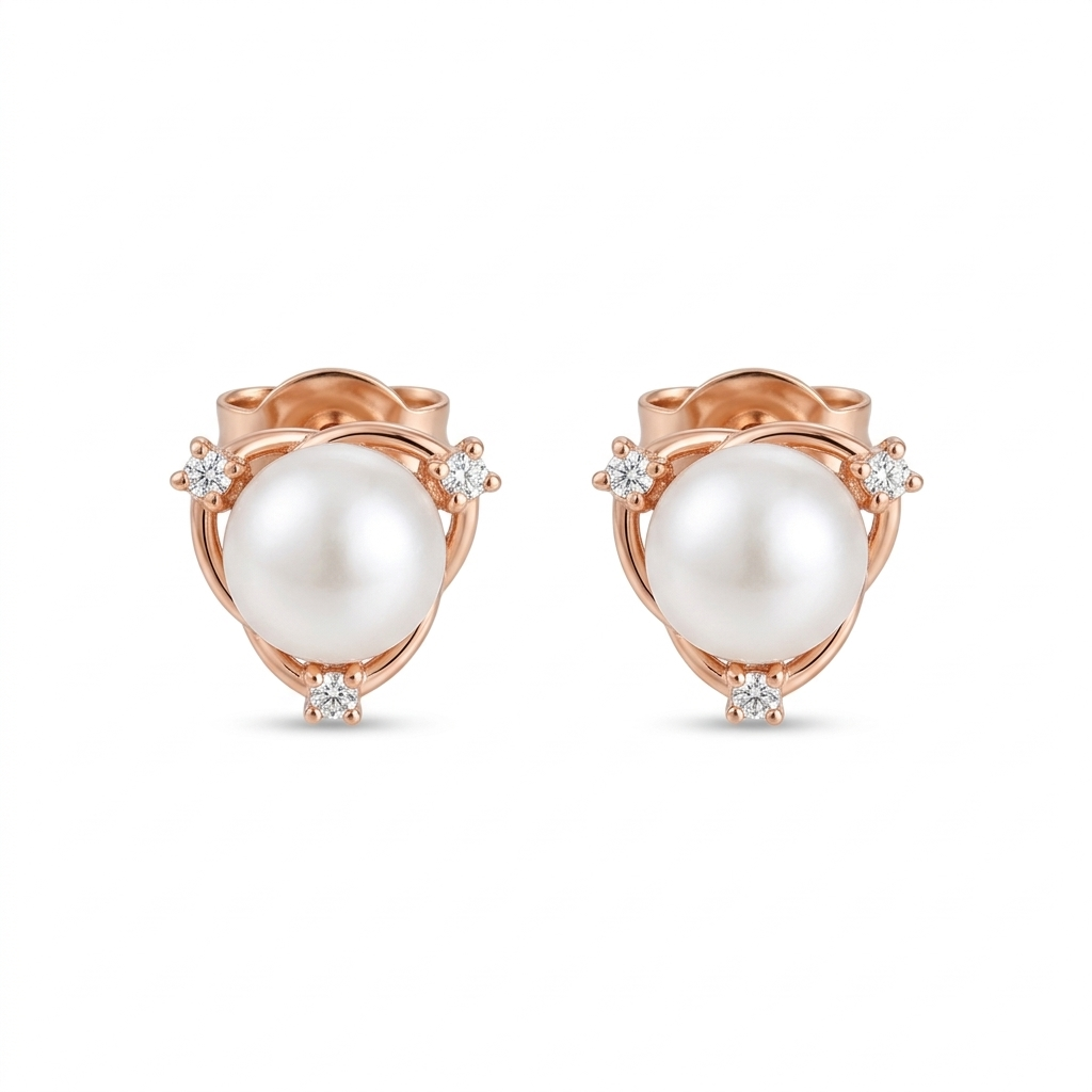 Rosegold pearl earrings for girls cute aesthetic jewelry