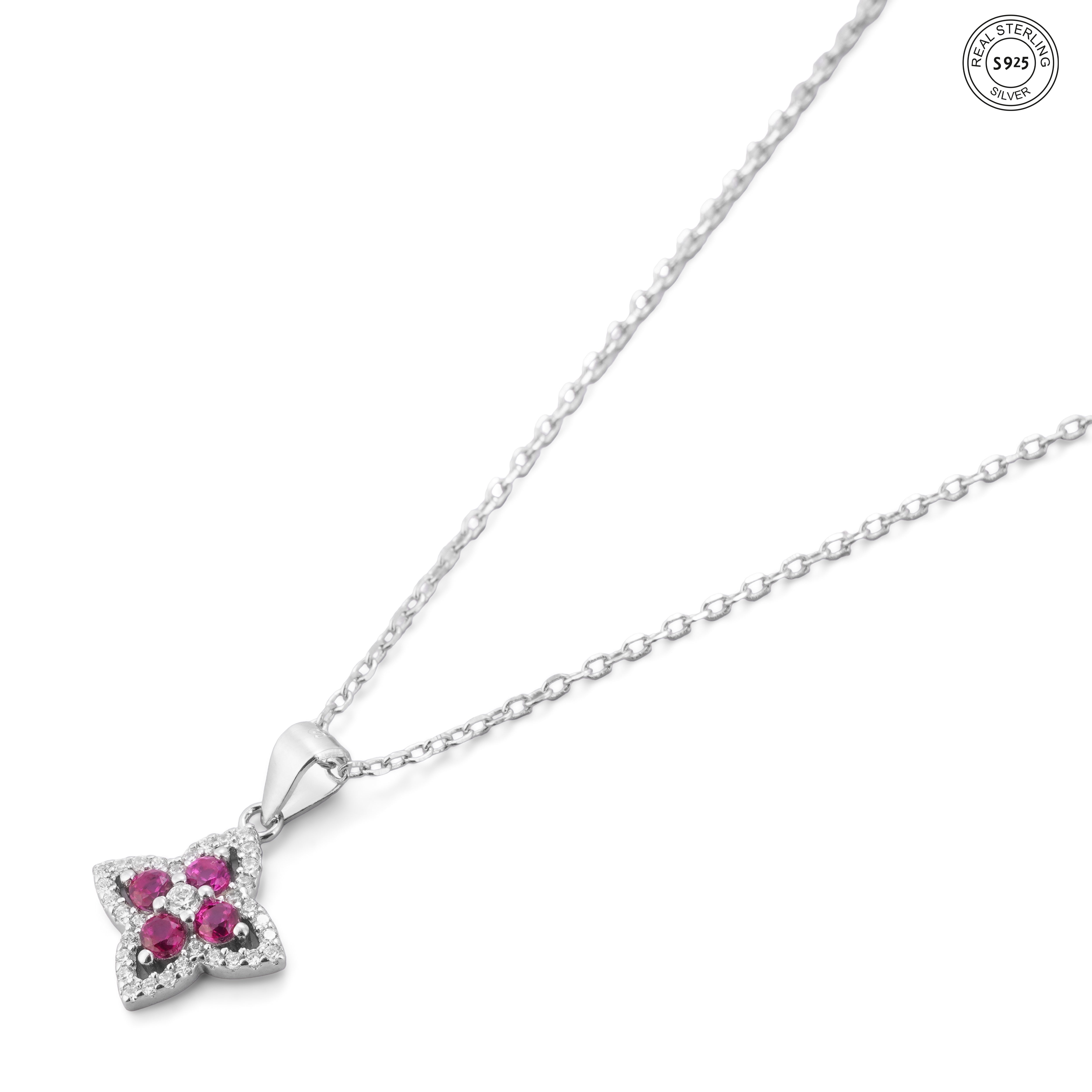 Elegant ruby drop silver set for women festive and occasion wear