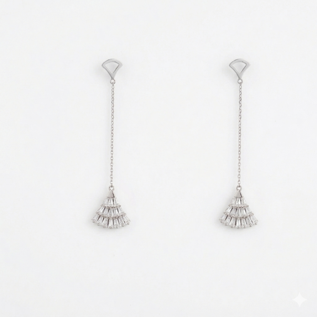 Glow Drape Silver Earrings