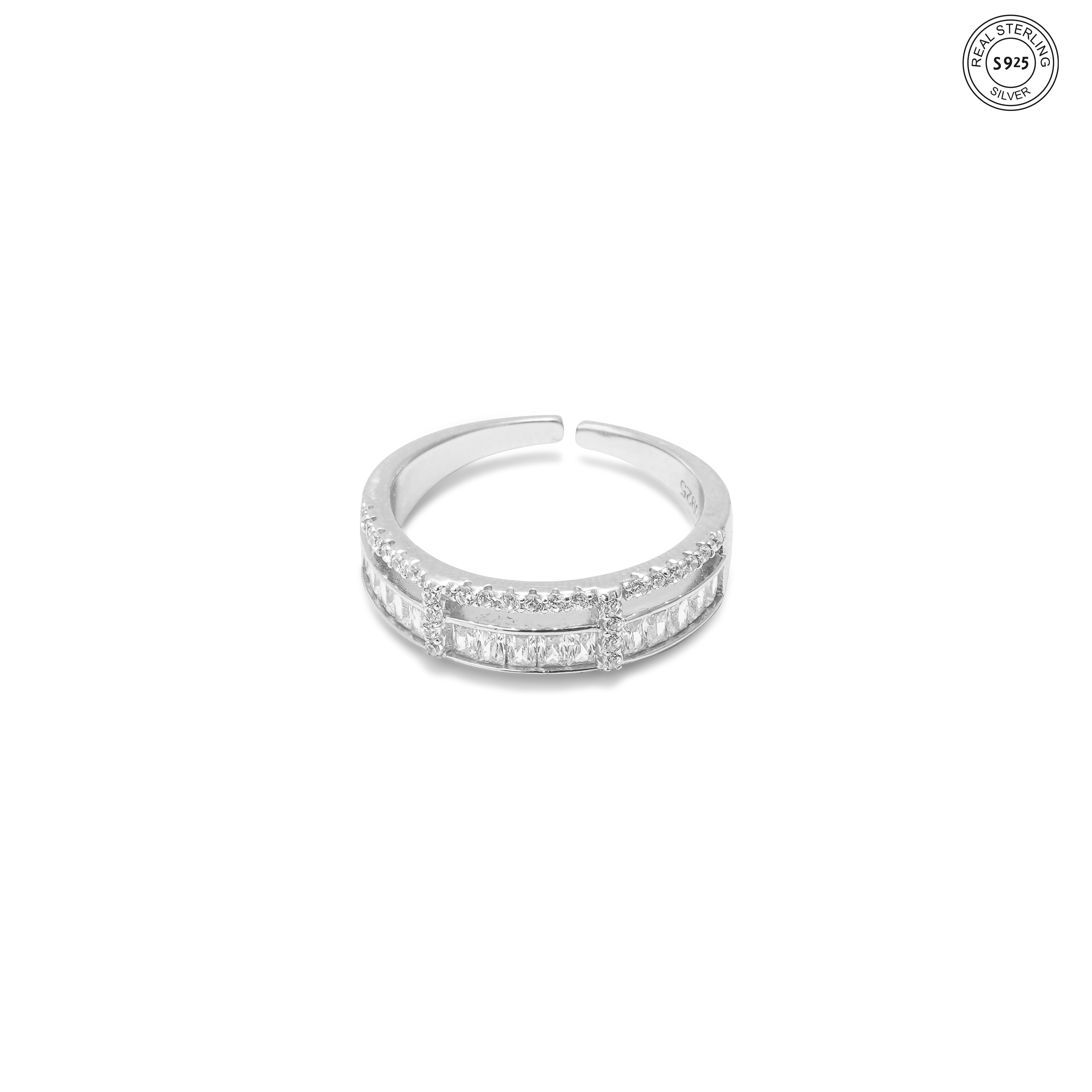 Sleek 925 silver band lightweight modern style