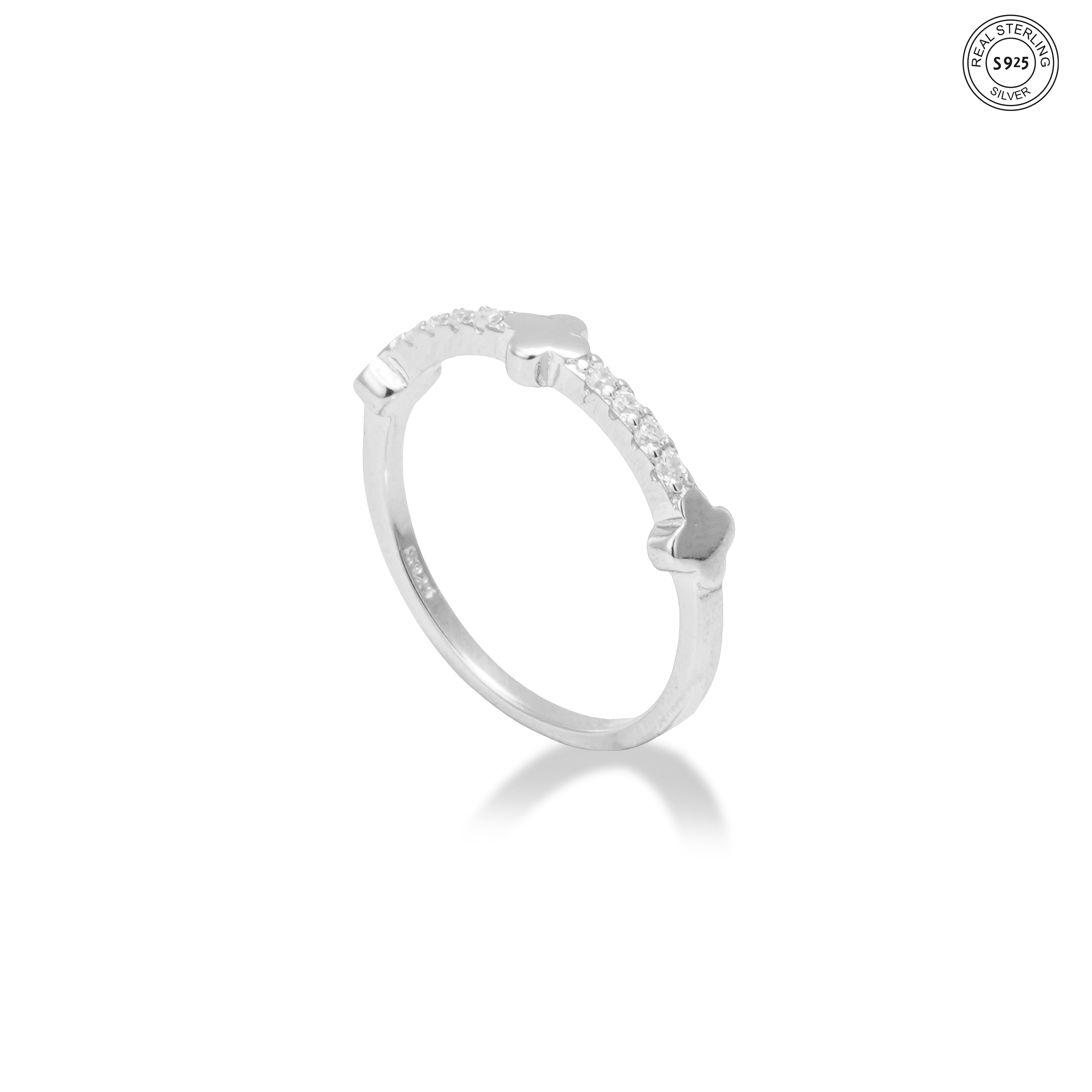 Stackable silver band ring 925 silver trendy everyday wear