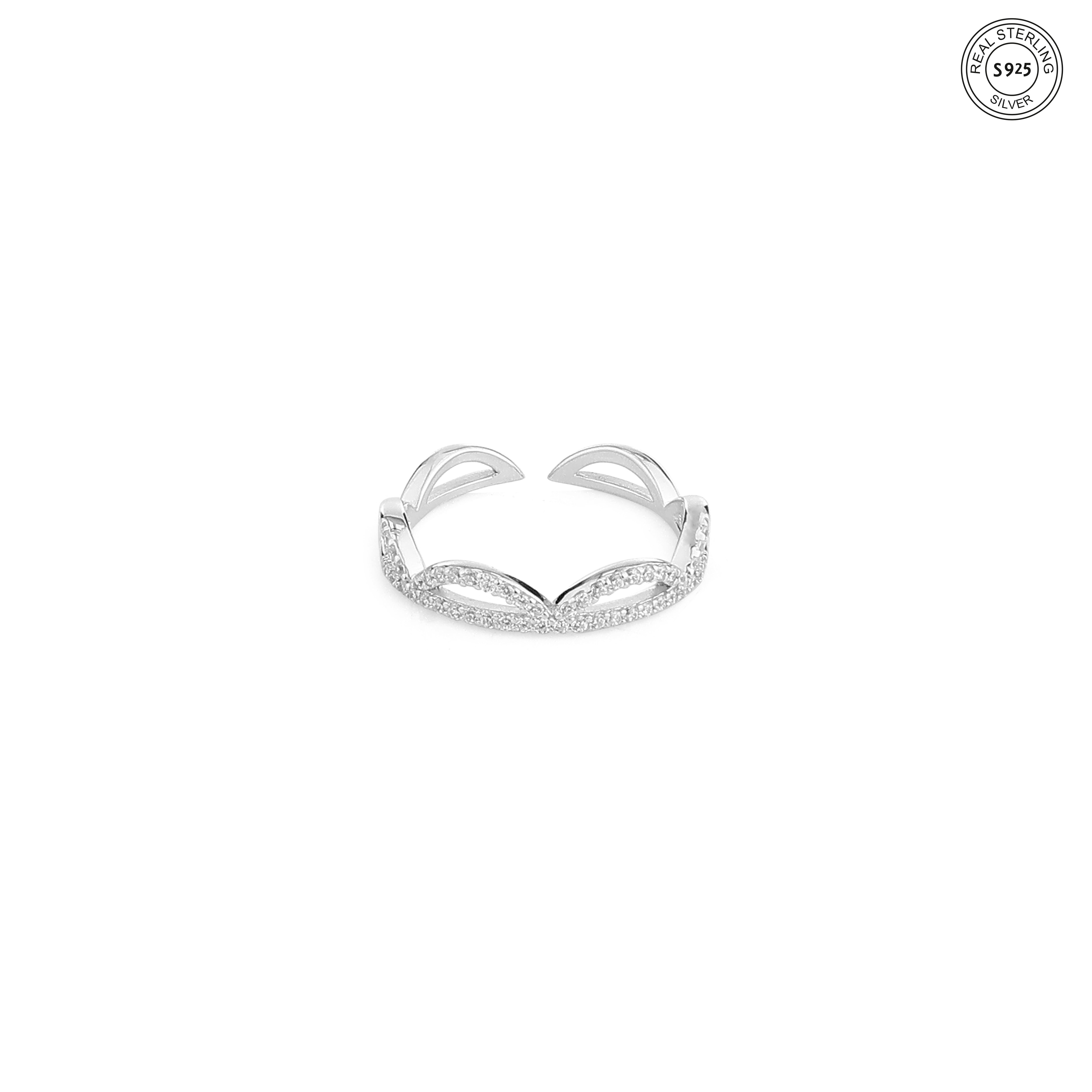 Willow wave silver ring minimalist curved design