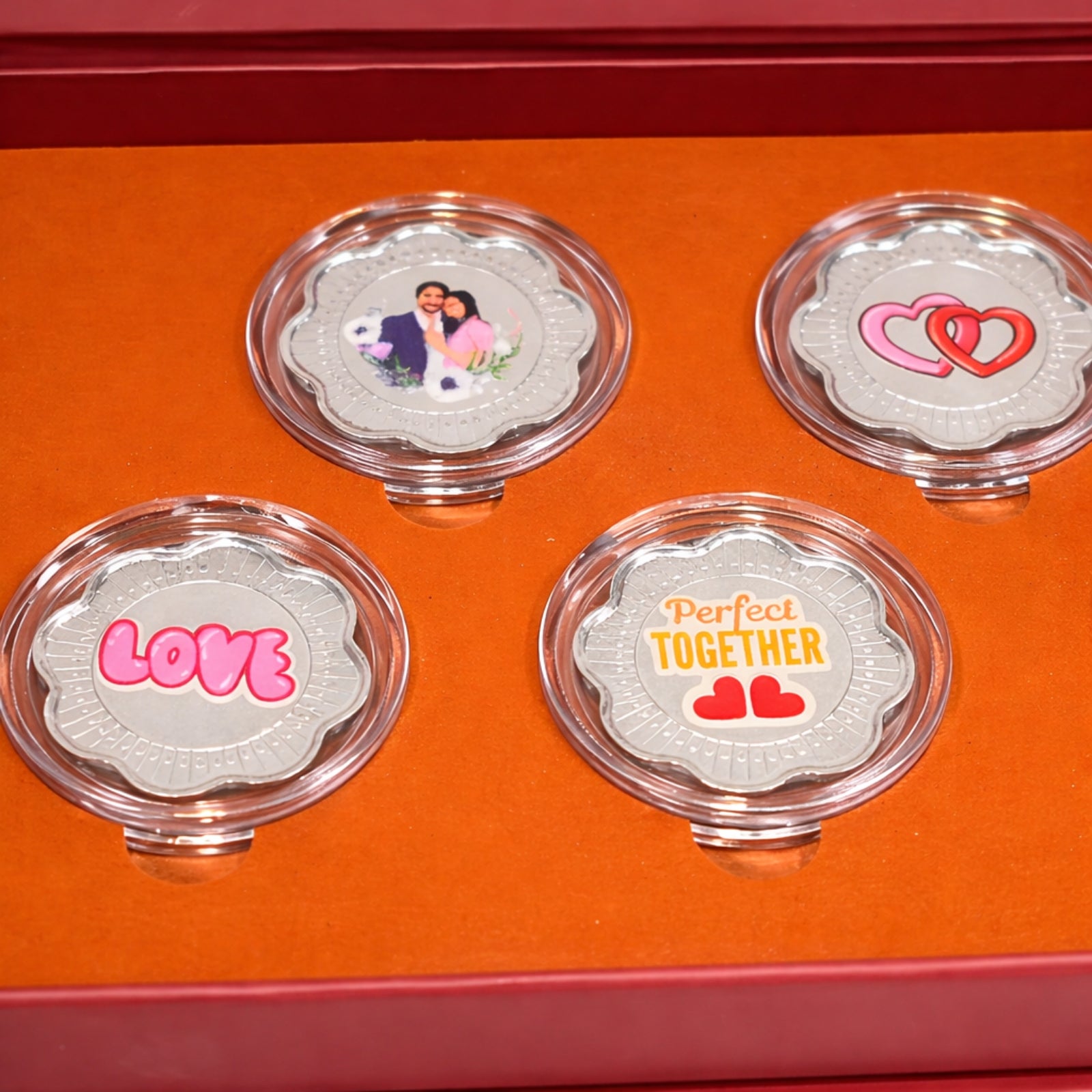 Happy Anniversary Silver coin gift box | Set of 5 coins